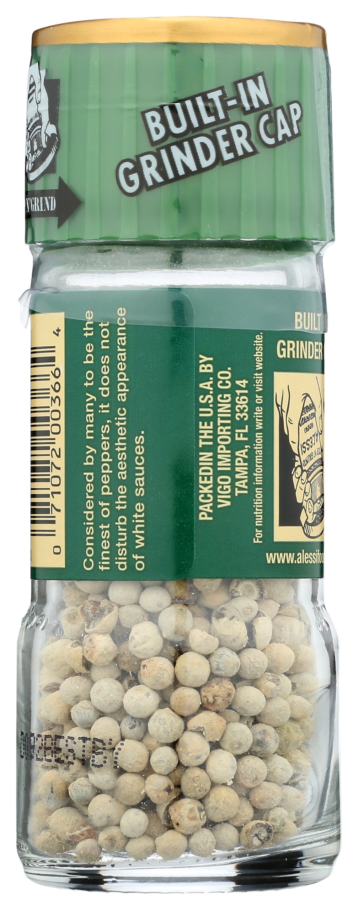 ALESSI GRINDER WHT PEPPERCRN WHL - Case of 6