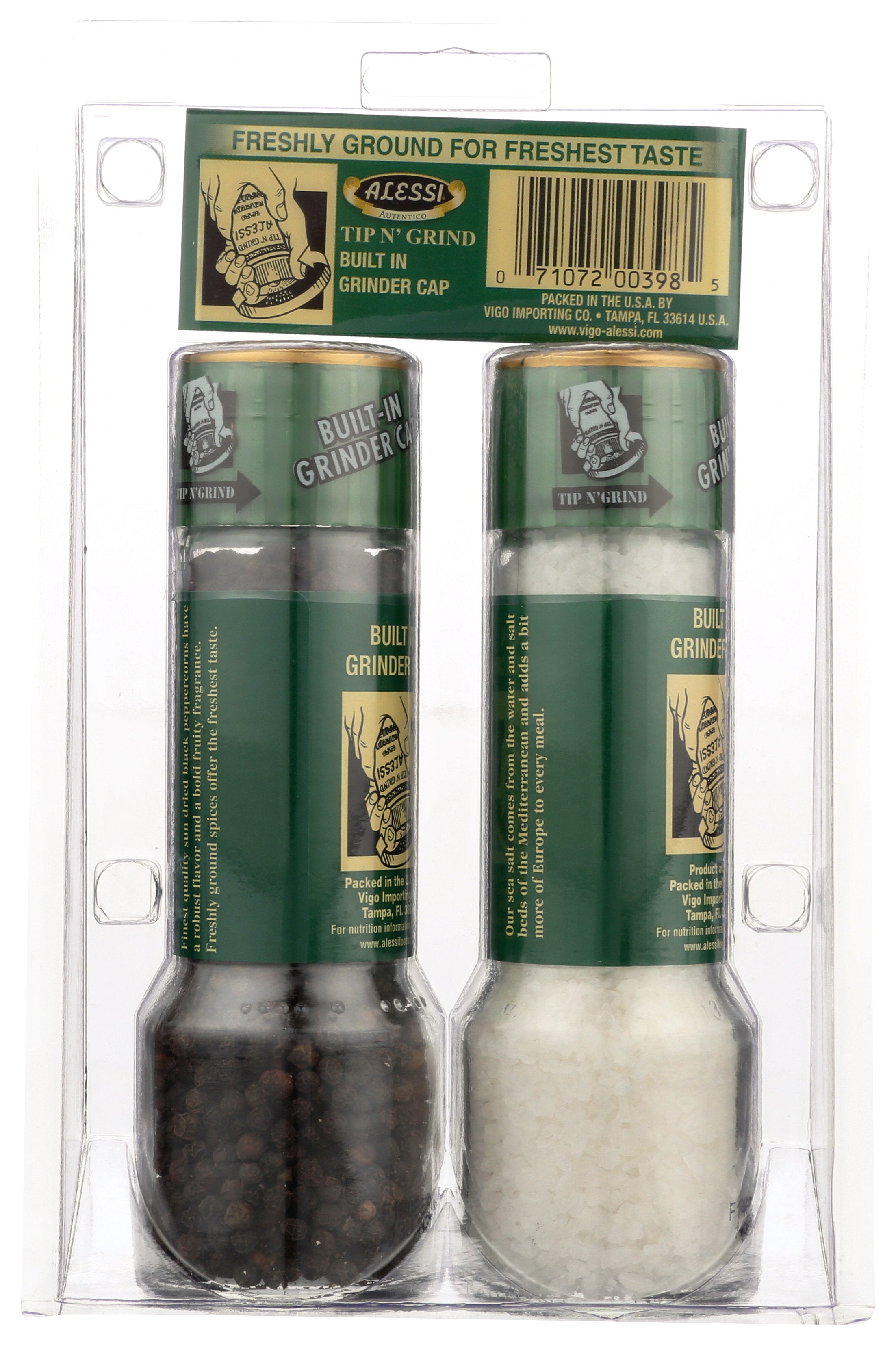 ALESSI GRINDER SEA SALT BLK PRCRN SET - Case of 6