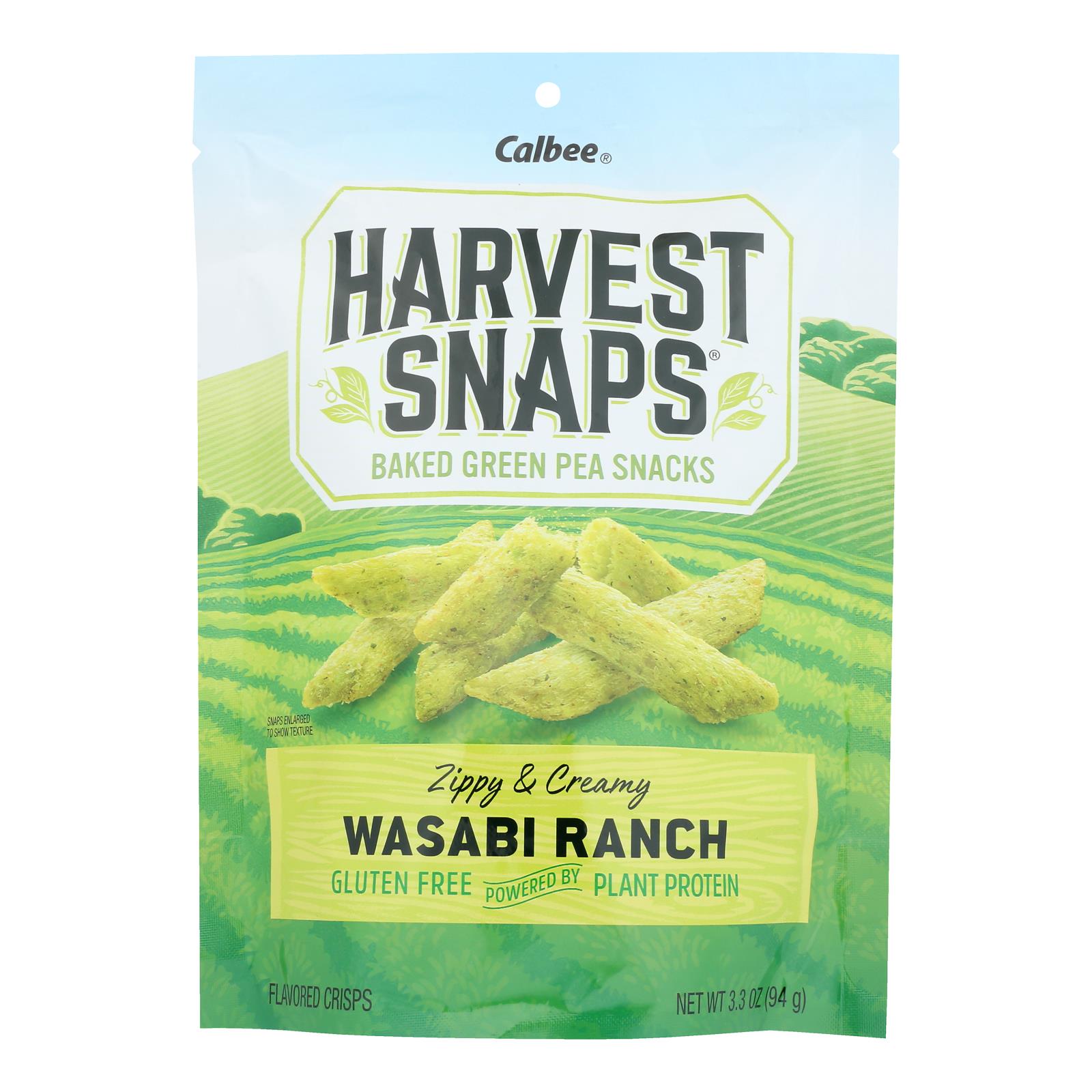 Calbee Snapea Crisp - Snapea Crisps - Wasabi Ranch - Case Of 12 - 3.3 Oz