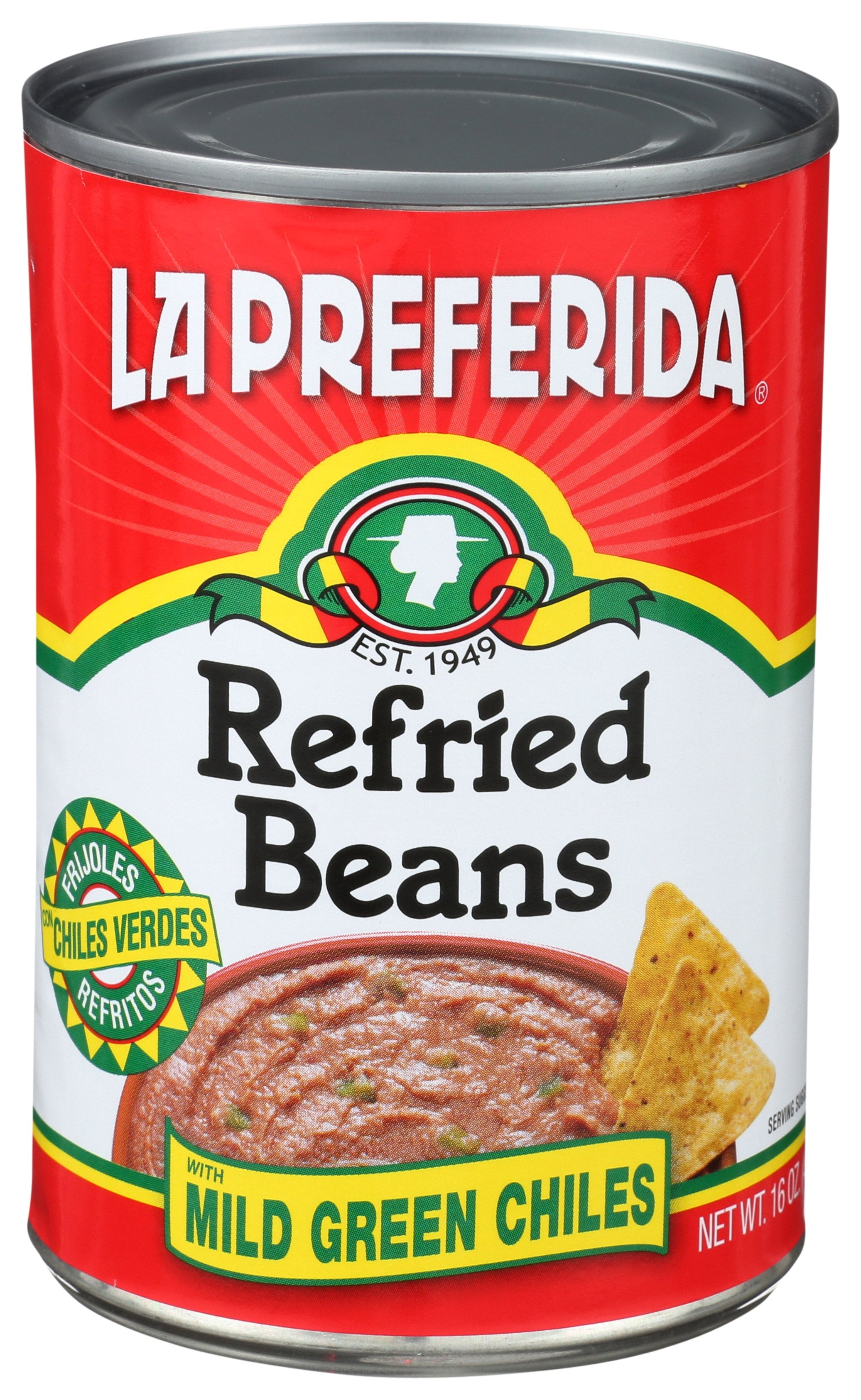 LA PREFERIDA BEAN REFRIED GRN CHILIES - Case of 12