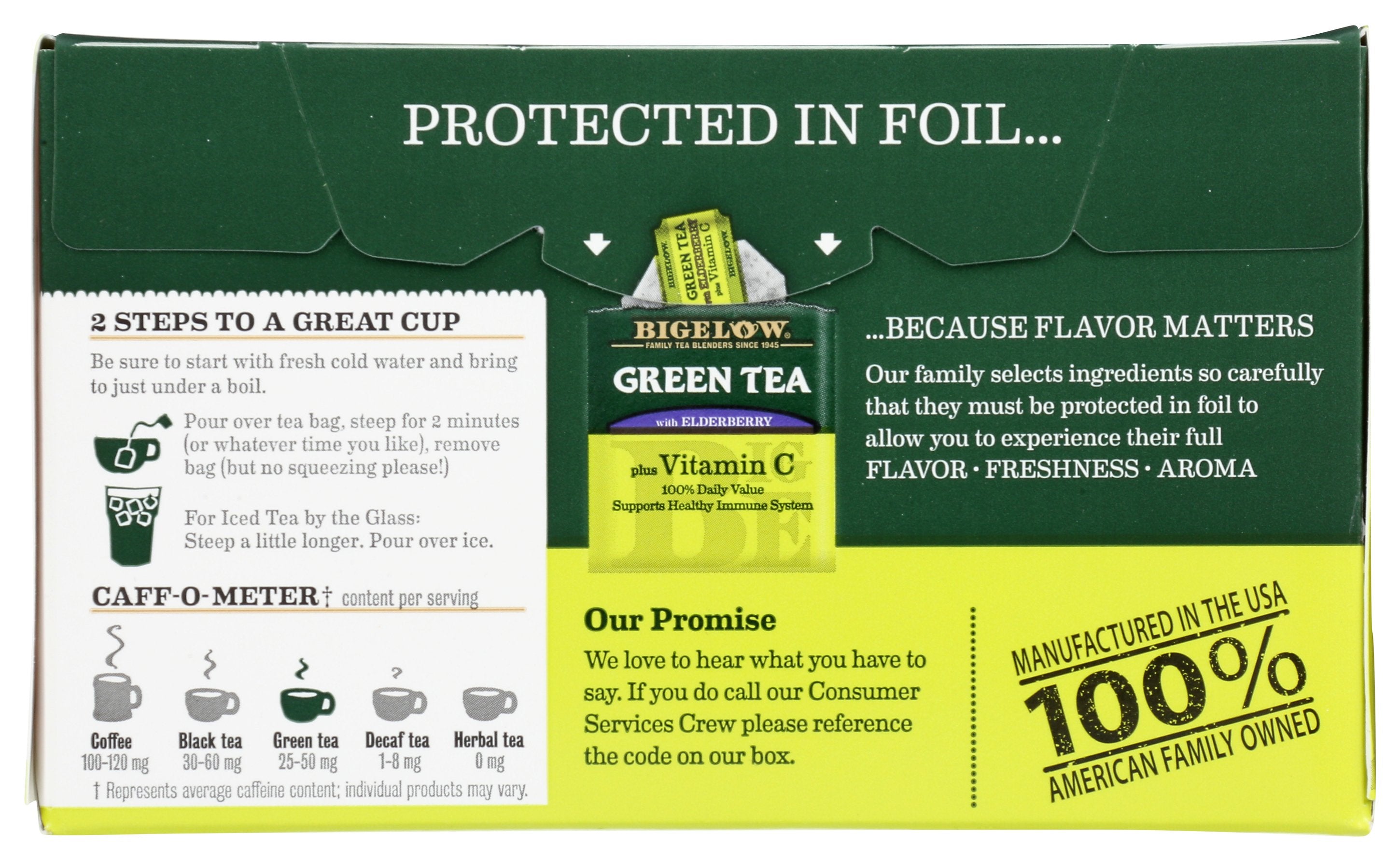 BIGELOW TEA GREEN ELDERBRY VIT C - Case of 6