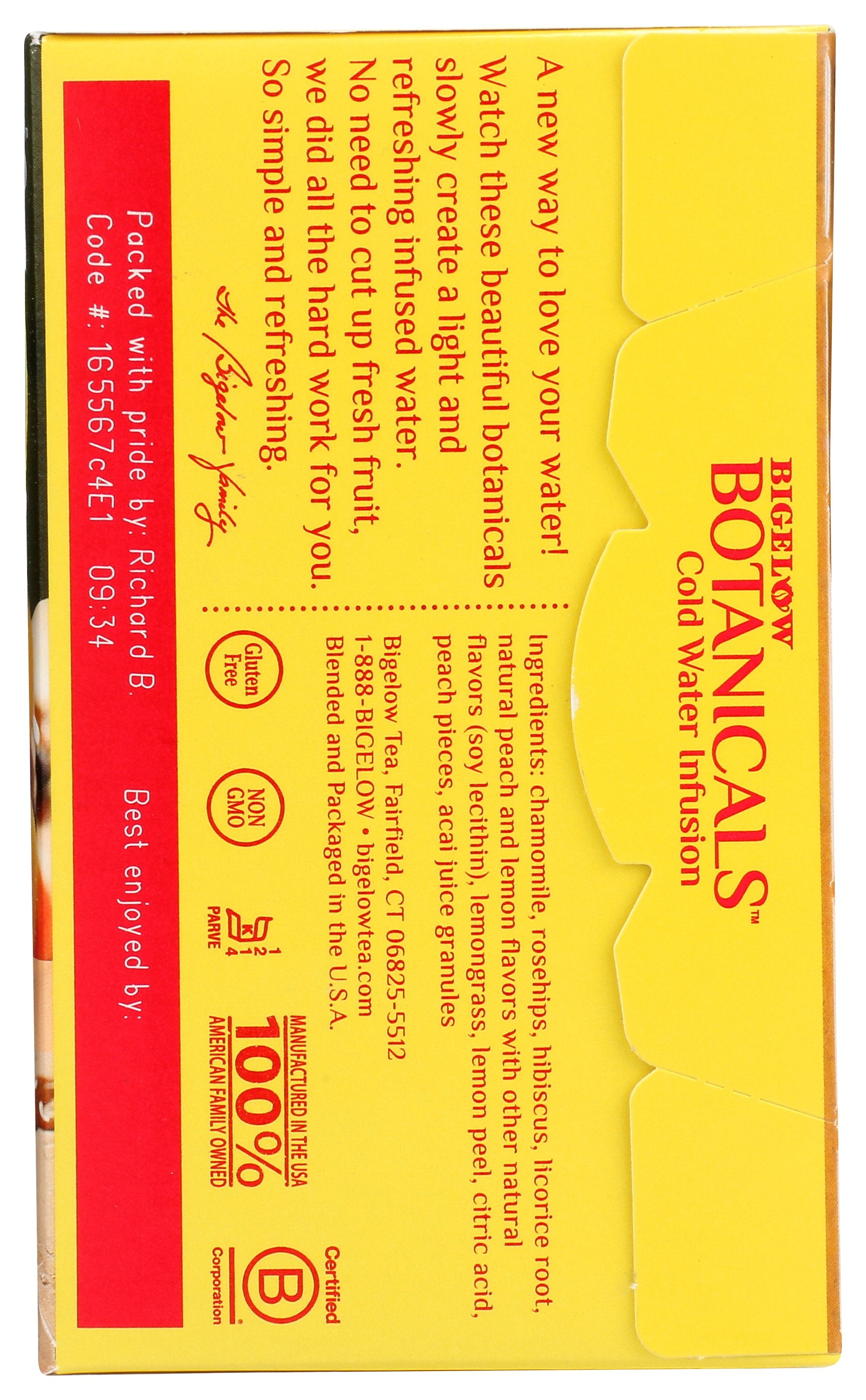 BIGELOW TEA PEACH LEMONADE ACAI - Case of 6