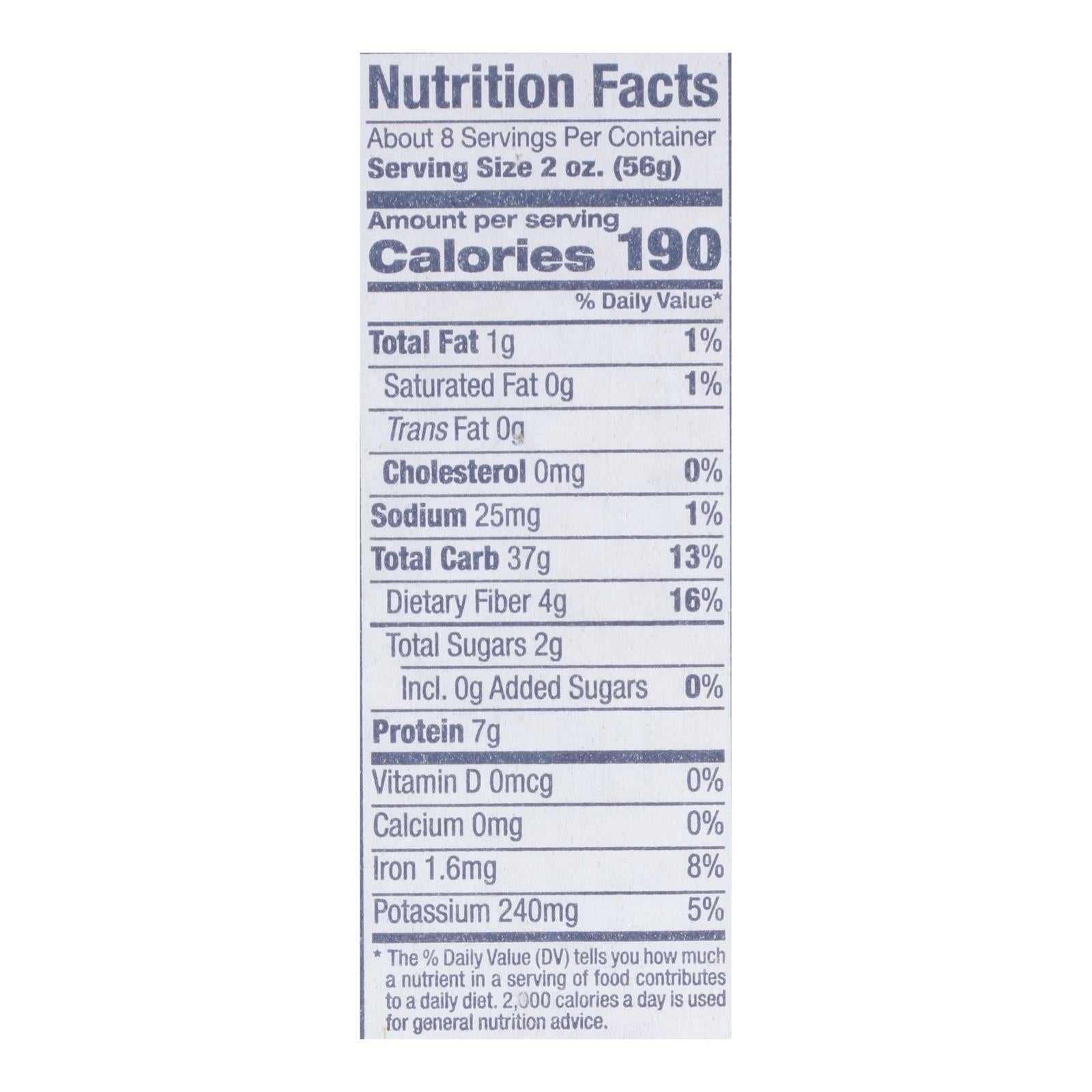 Delallo - Pasta Organic Orzo Whole Wheat Number 65 - Case of 12-16 Ounces