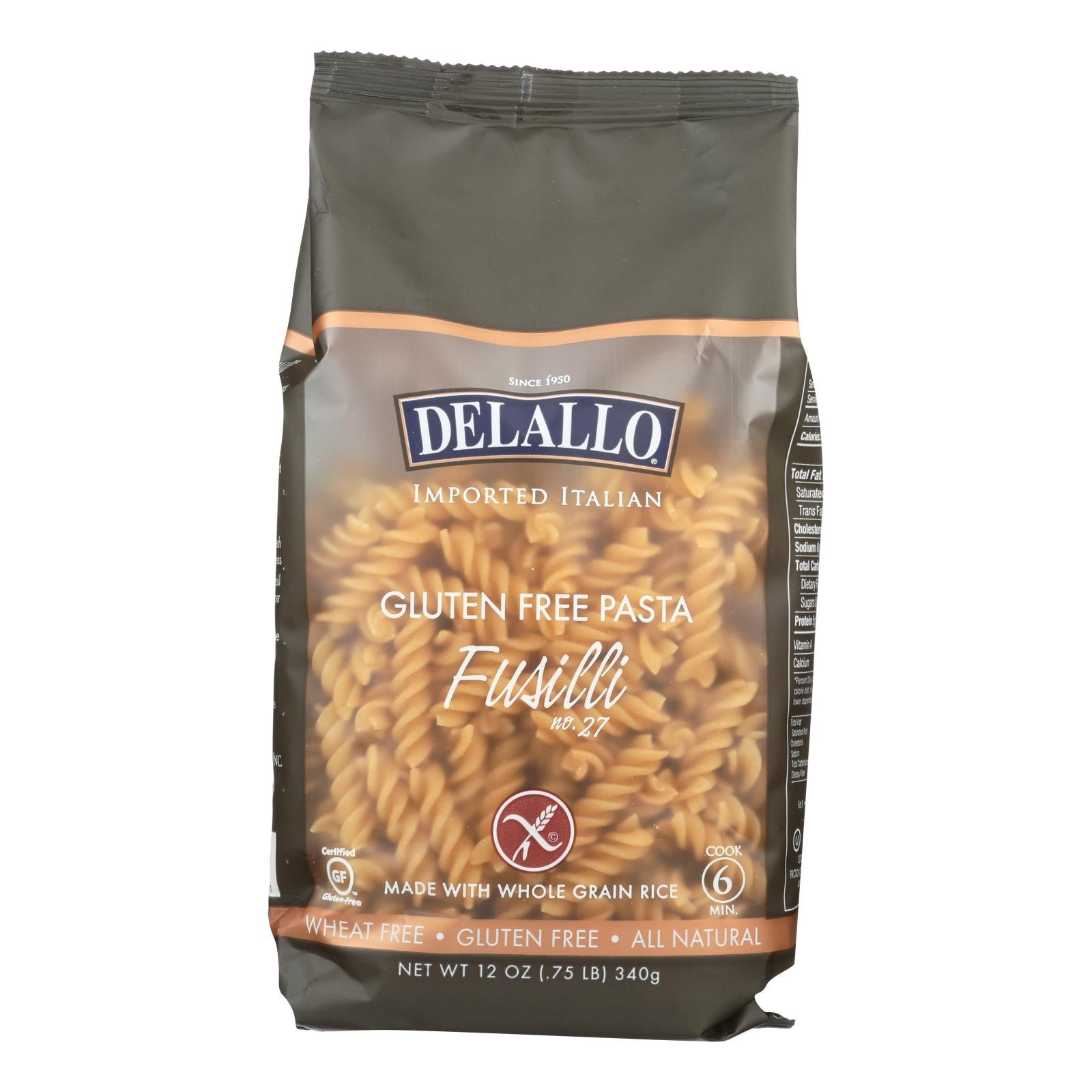 Delallo Gluten-free Fusilli Pasta - Case Of 12 - 12 Oz