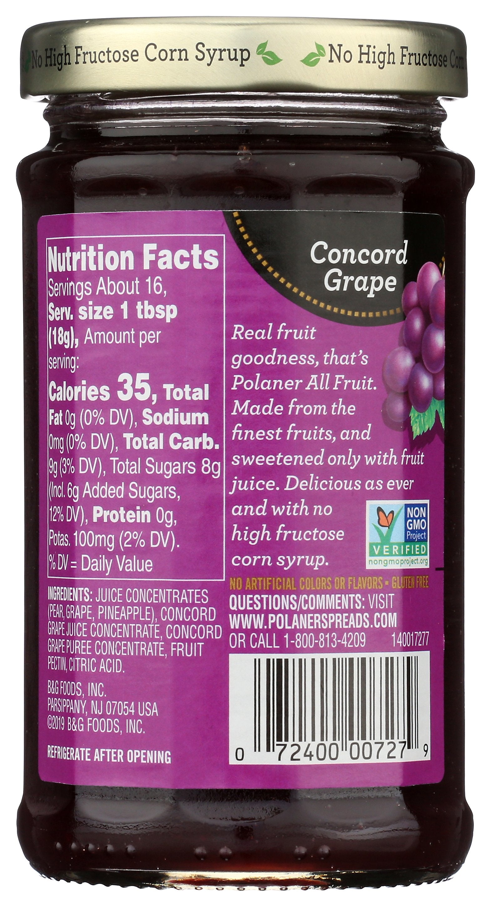 POLANER FRUIT SPRD GRAPE - Case of 12