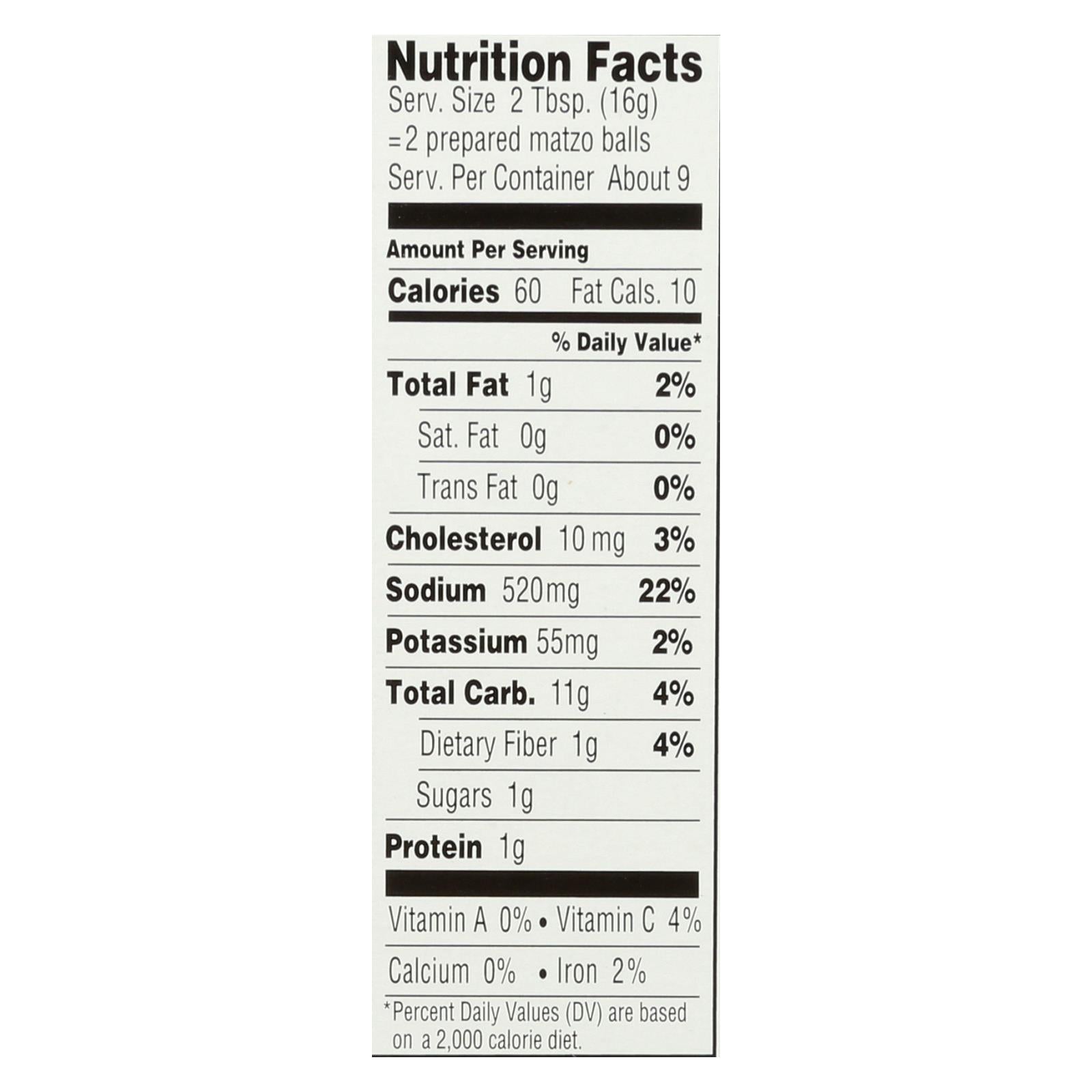 Manischewitz Gluten Free Matzo Ball Mix - Case Of 12 - 5 Oz