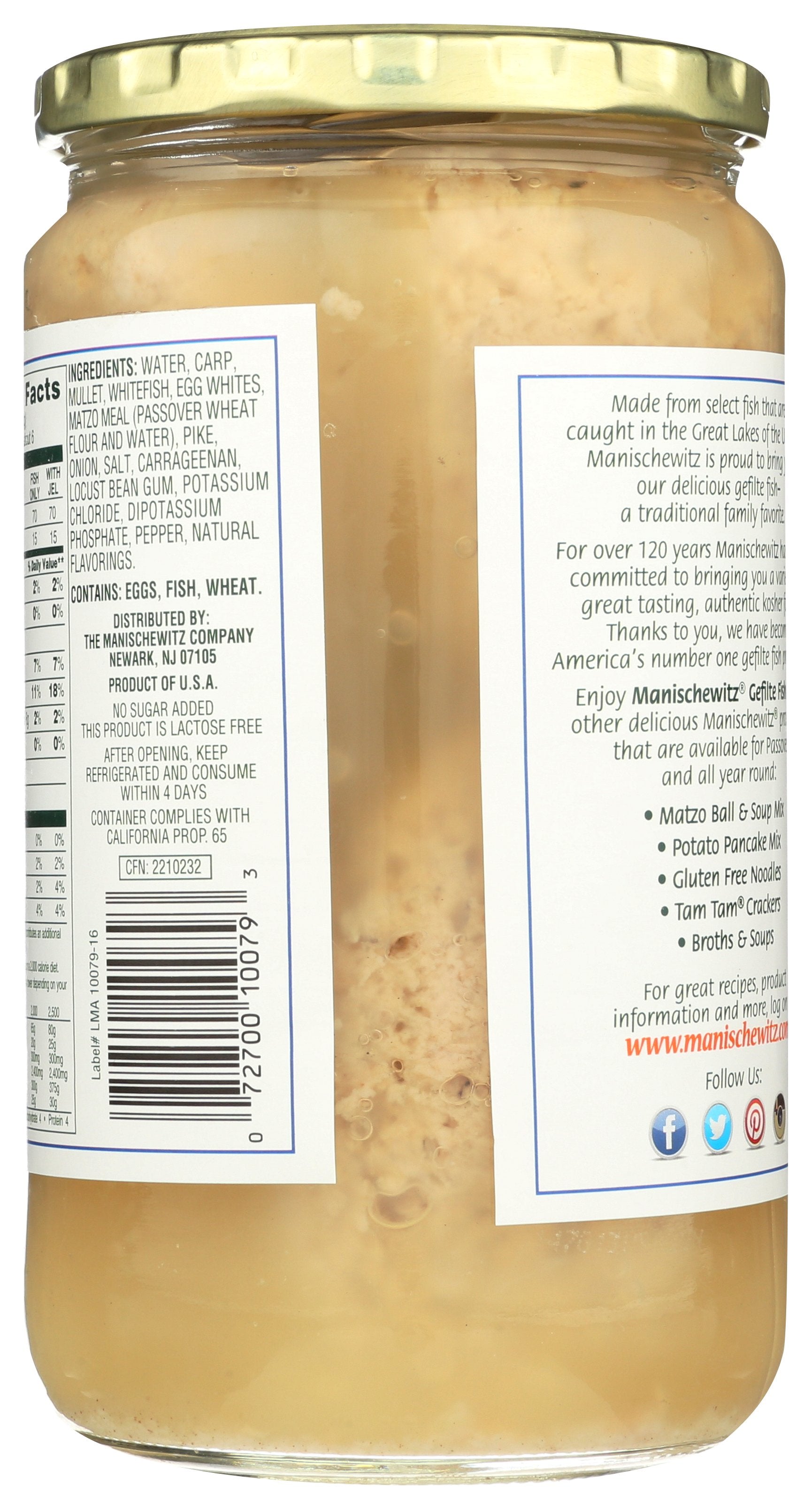 MANISCHEWITZ FISH GEFILTE JEL - Case of 6