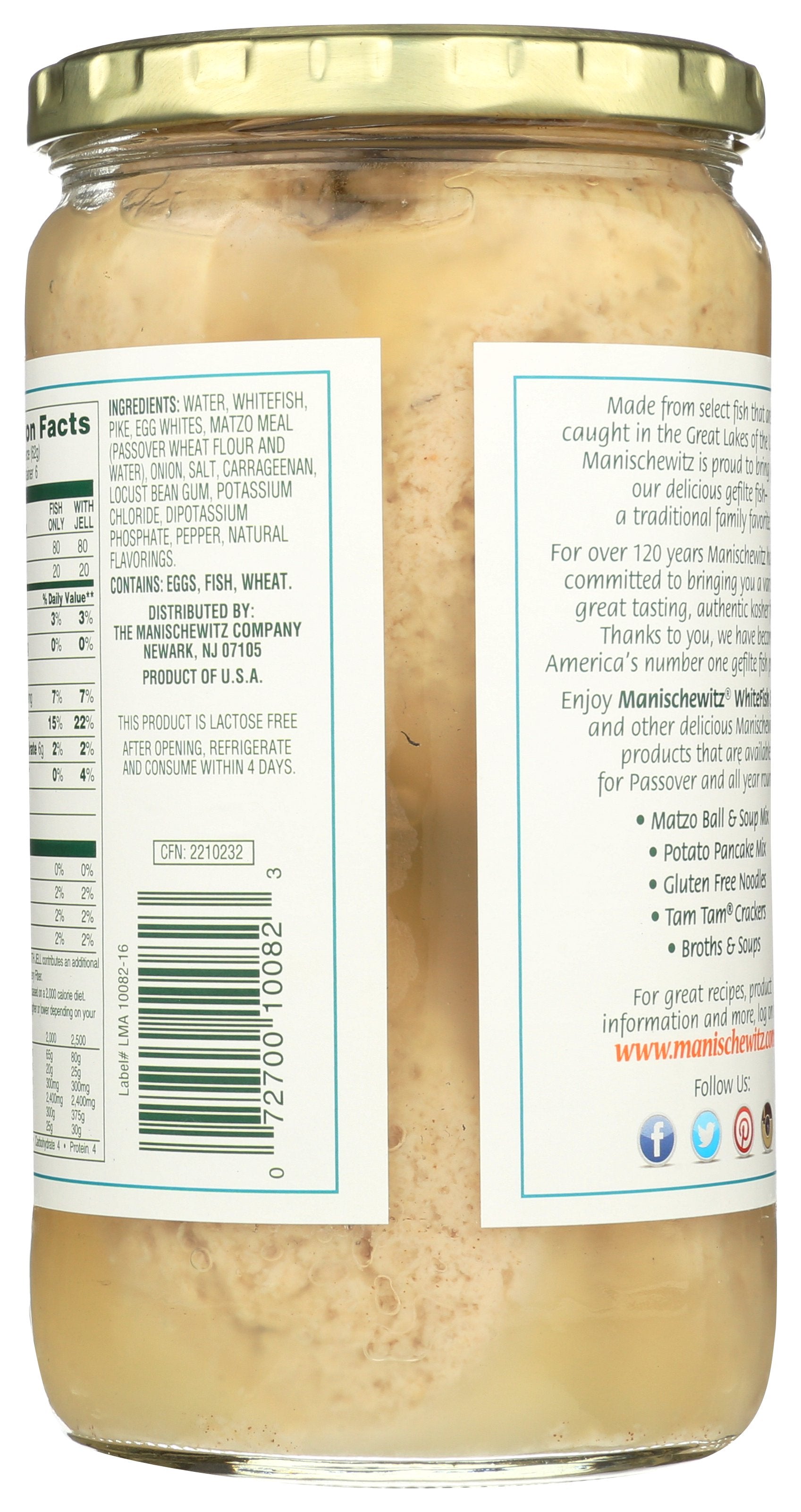 MANISCHEWITZ FISH PIKE & WHITE JEL - Case of 6