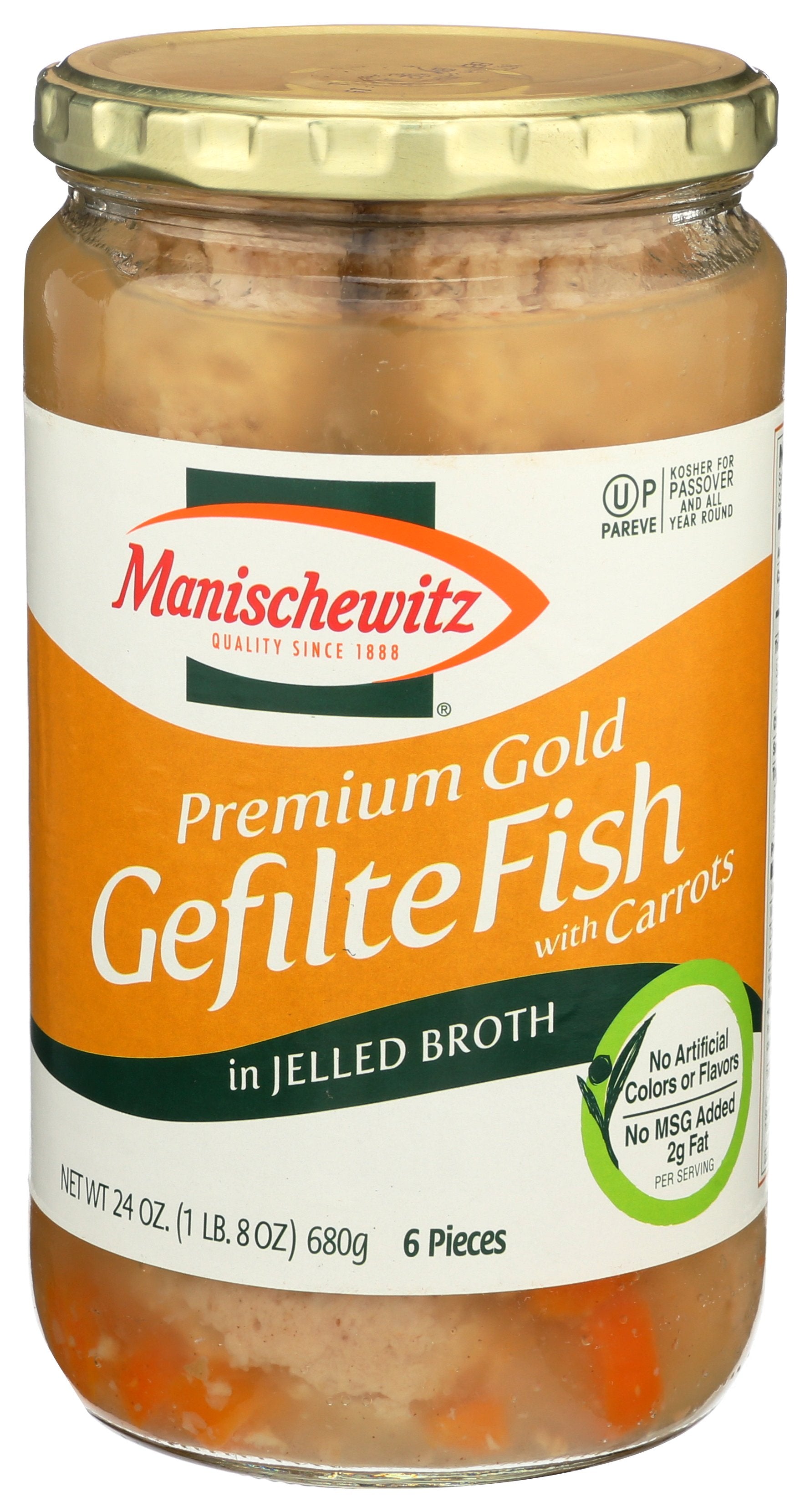MANISCHEWITZ FISH GEFILTE JEL PREM GLD - Case of 6