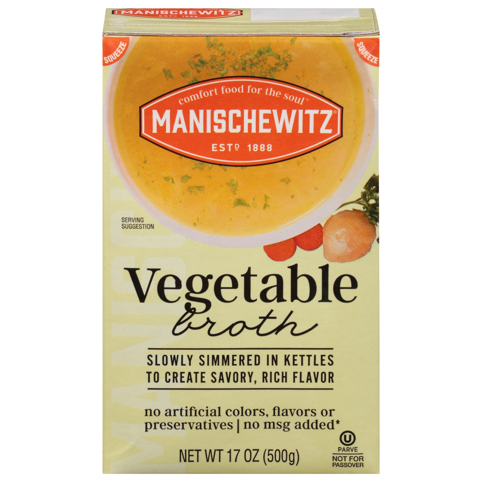Manischewitz - Broth Vegetable Aseptic - CS of 12-17 FZ