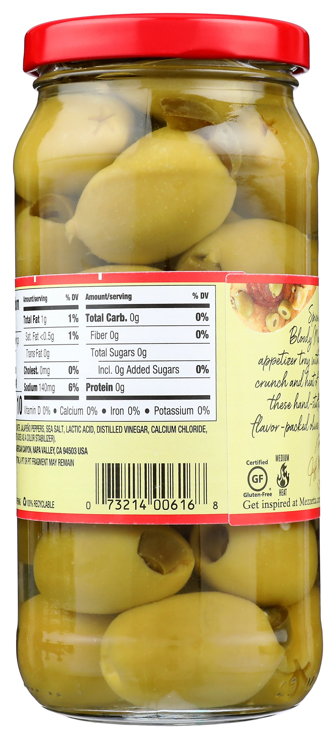 MEZZETTA OLIVE STFD JALPNO - Case of 6