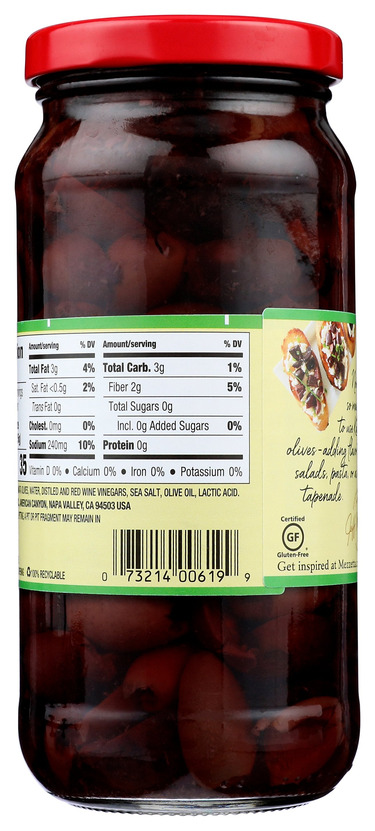 MEZZETTA OLIVE KALAMATA SLC - Case of 6