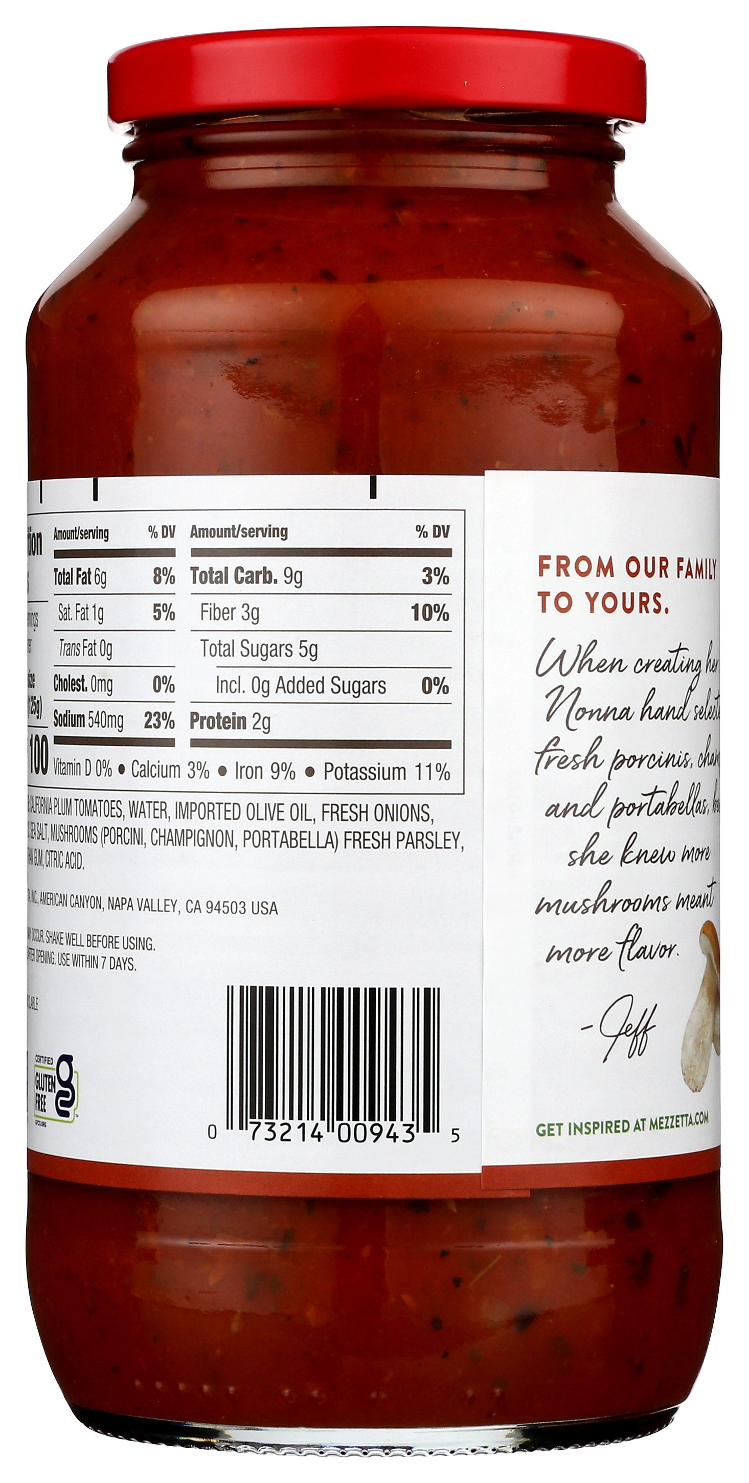 MEZZETTA SAUCE PSTA WLD MUSHRM NV - Case of 6