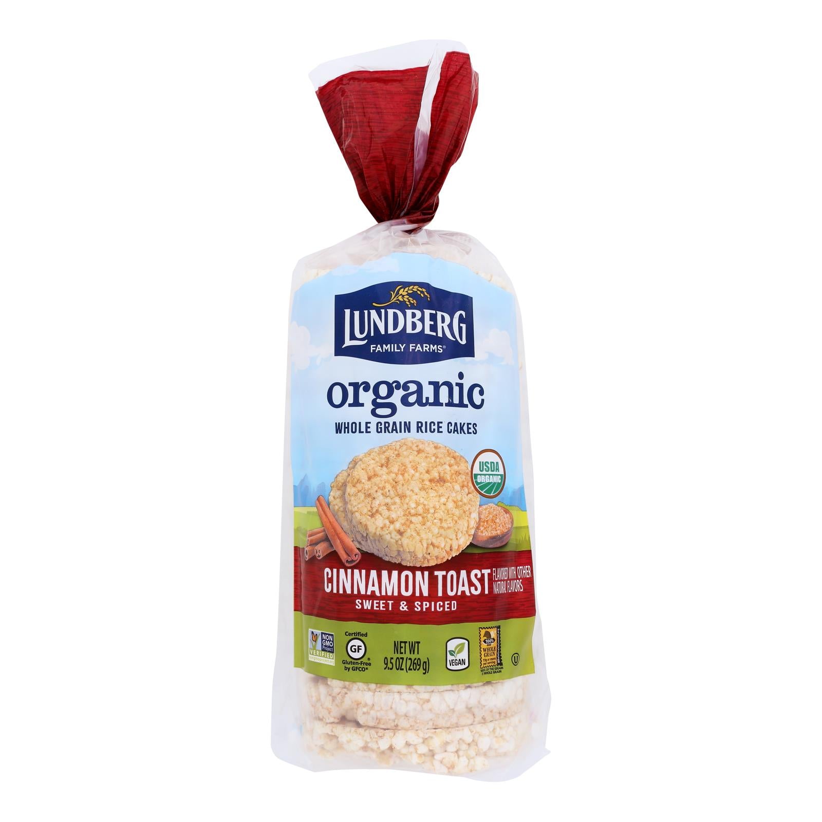Lundberg Family Farms - Rice Cake Cinnamon Toast - Case Of 6-9.5 Oz