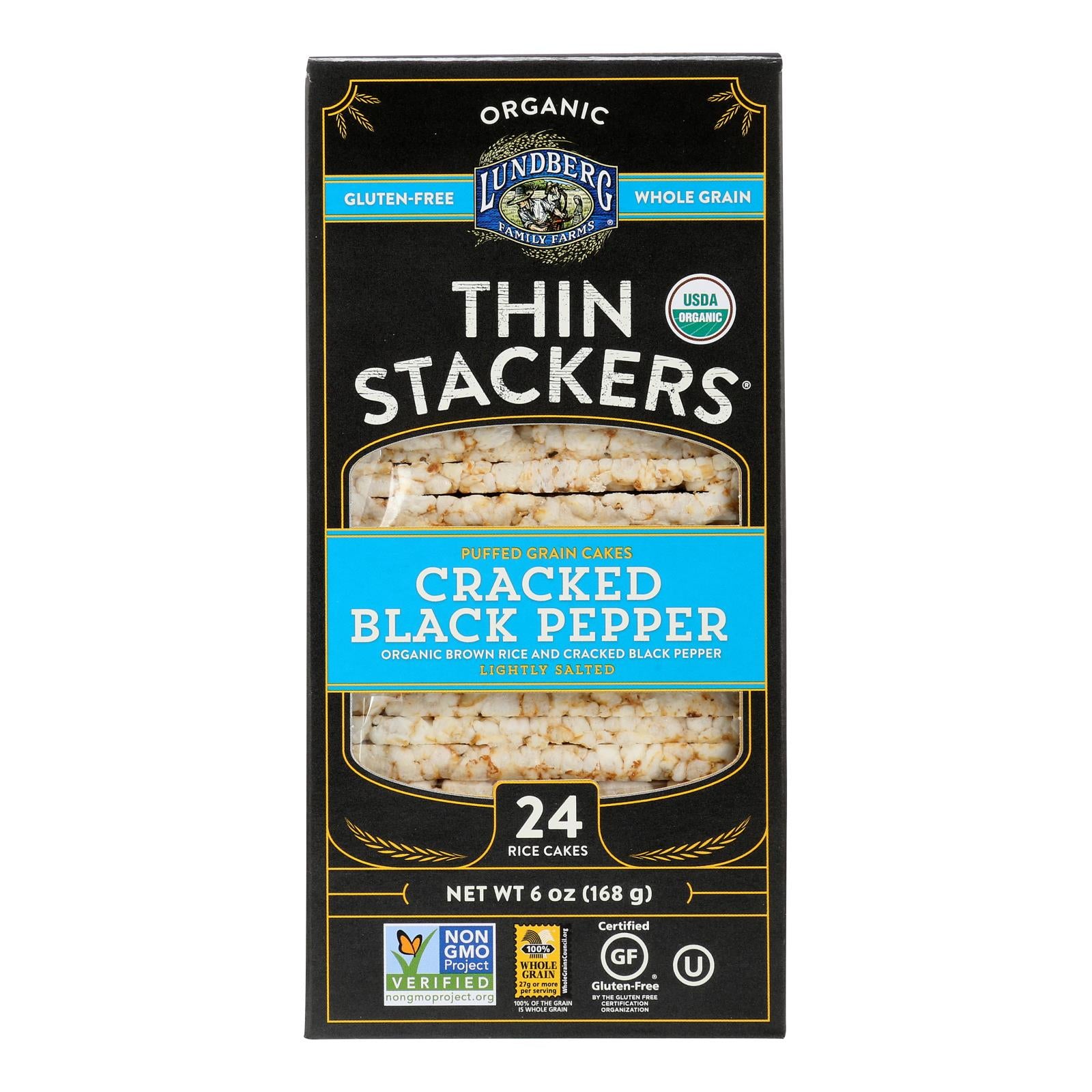 Lundberg Family Farms - Rice Ck Black Pepp Thin - Case Of 6-6 Oz