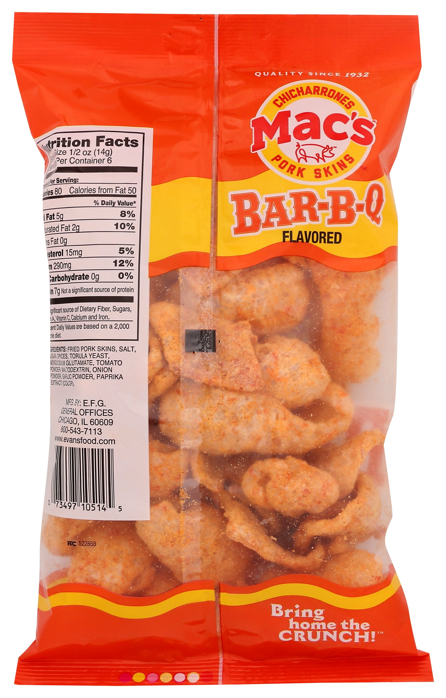 MACS PORKSKINS BBQ - Case of 12