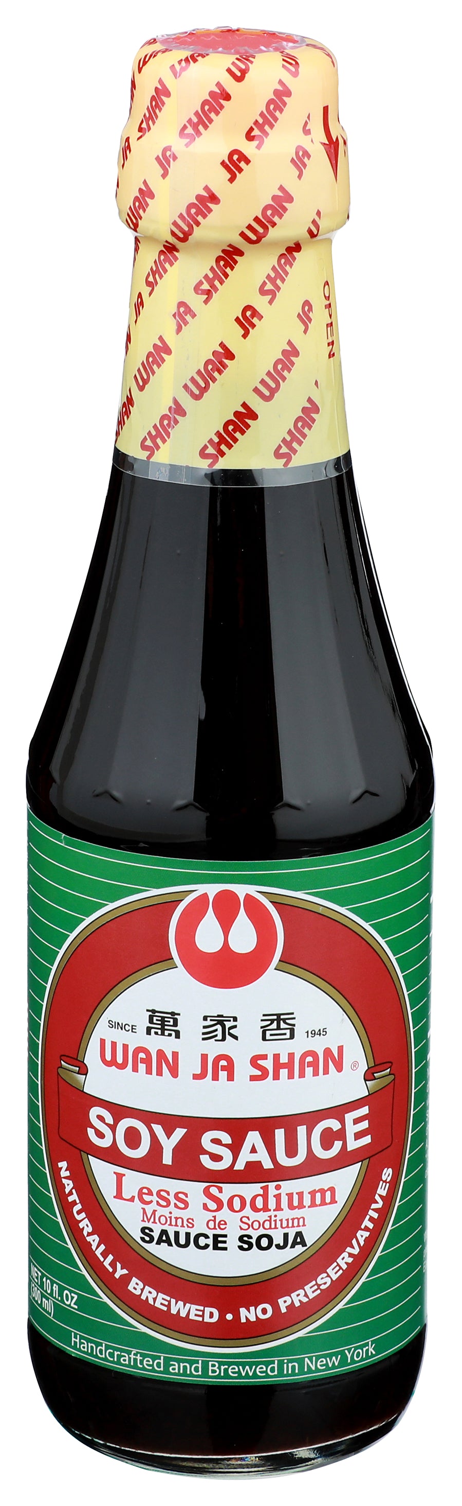 Wanjashan Less Sodium Soy Sauce - Case of 6 - 10 oz