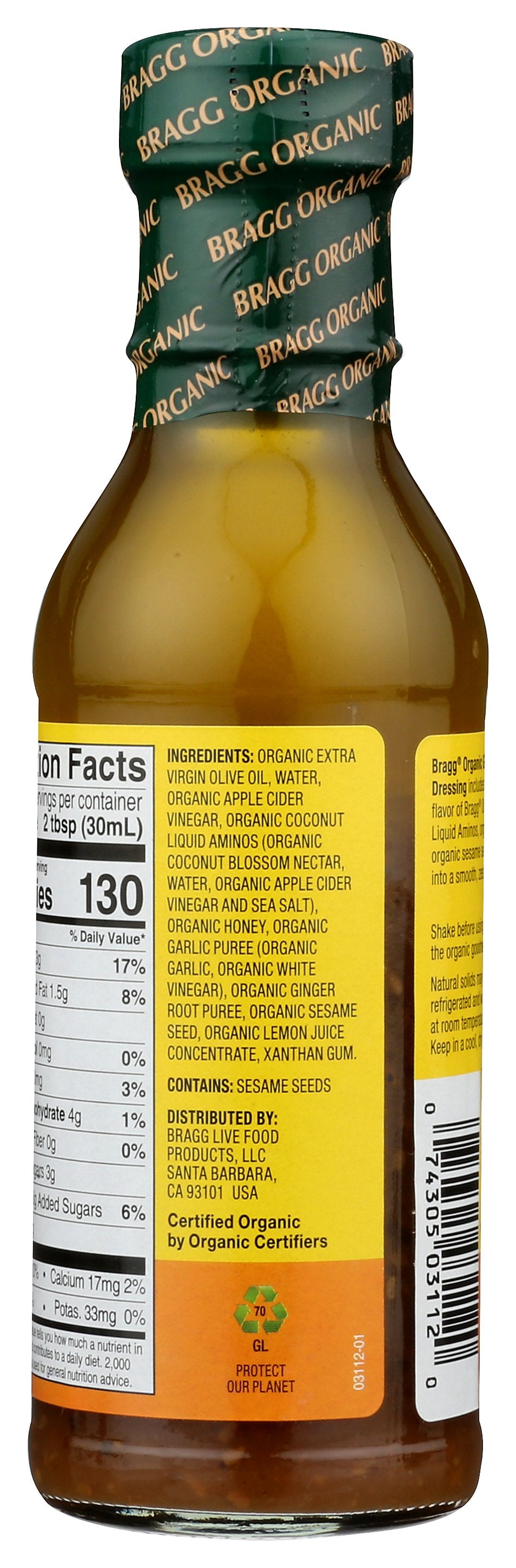 BRAGG DRESSING GNGR SESAME ORG - Case of 6