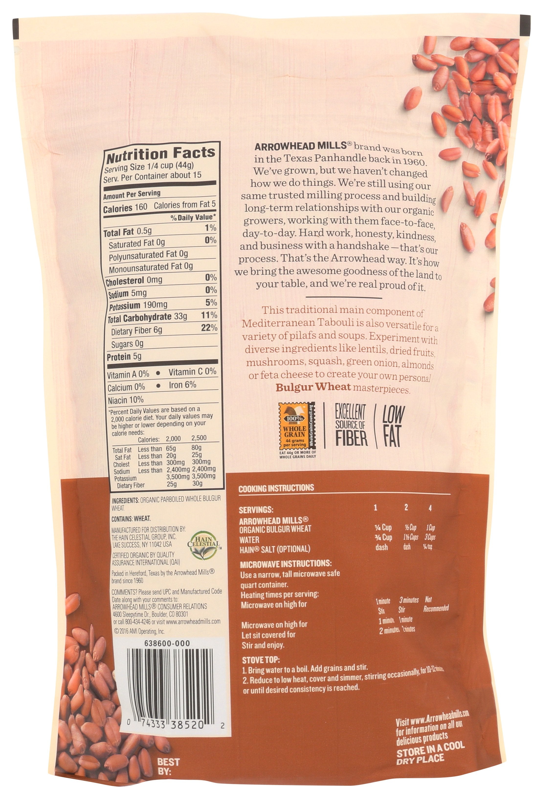 ARROWHEAD MILLS CEREAL BULGUR BOX ORG