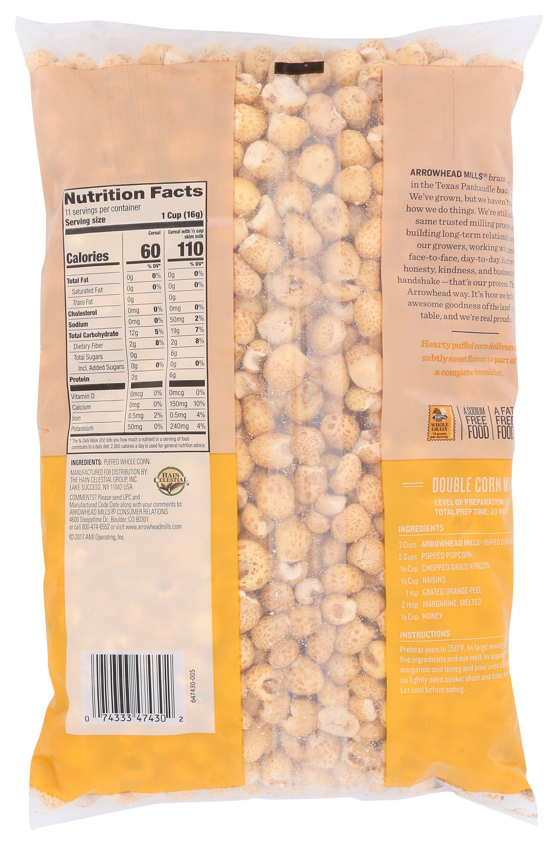 ARROWHEAD MILLS CEREAL PUFF CORN NS