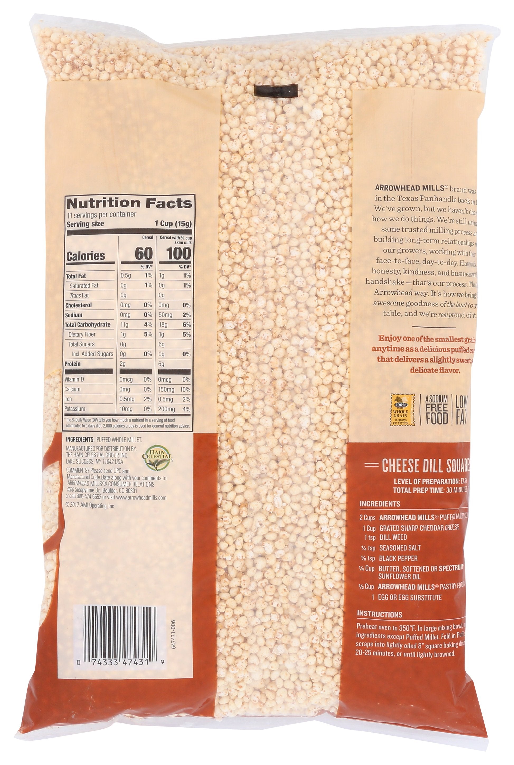 ARROWHEAD MILLS CEREAL PUFF MILLET NS