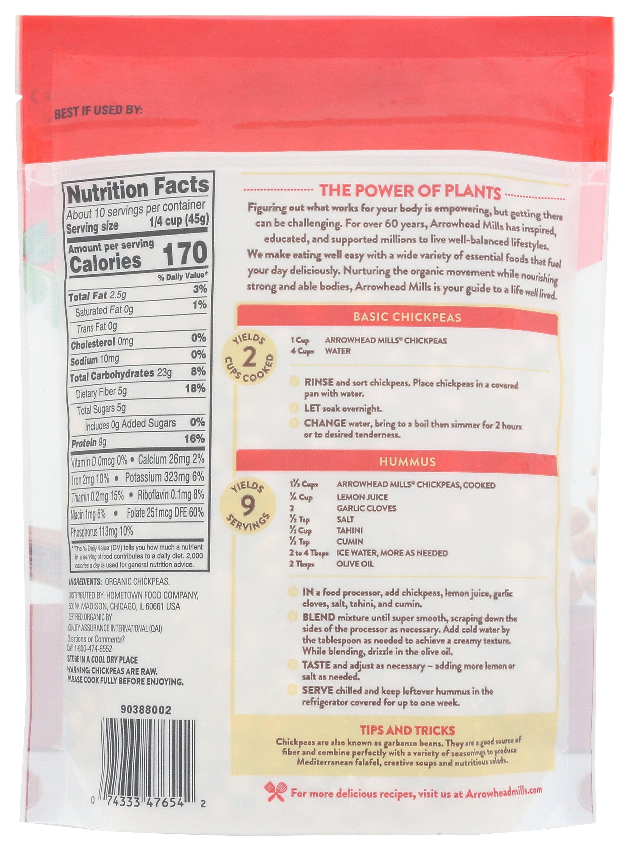 ARROWHEAD MILLS BEAN GARBANZO ORG