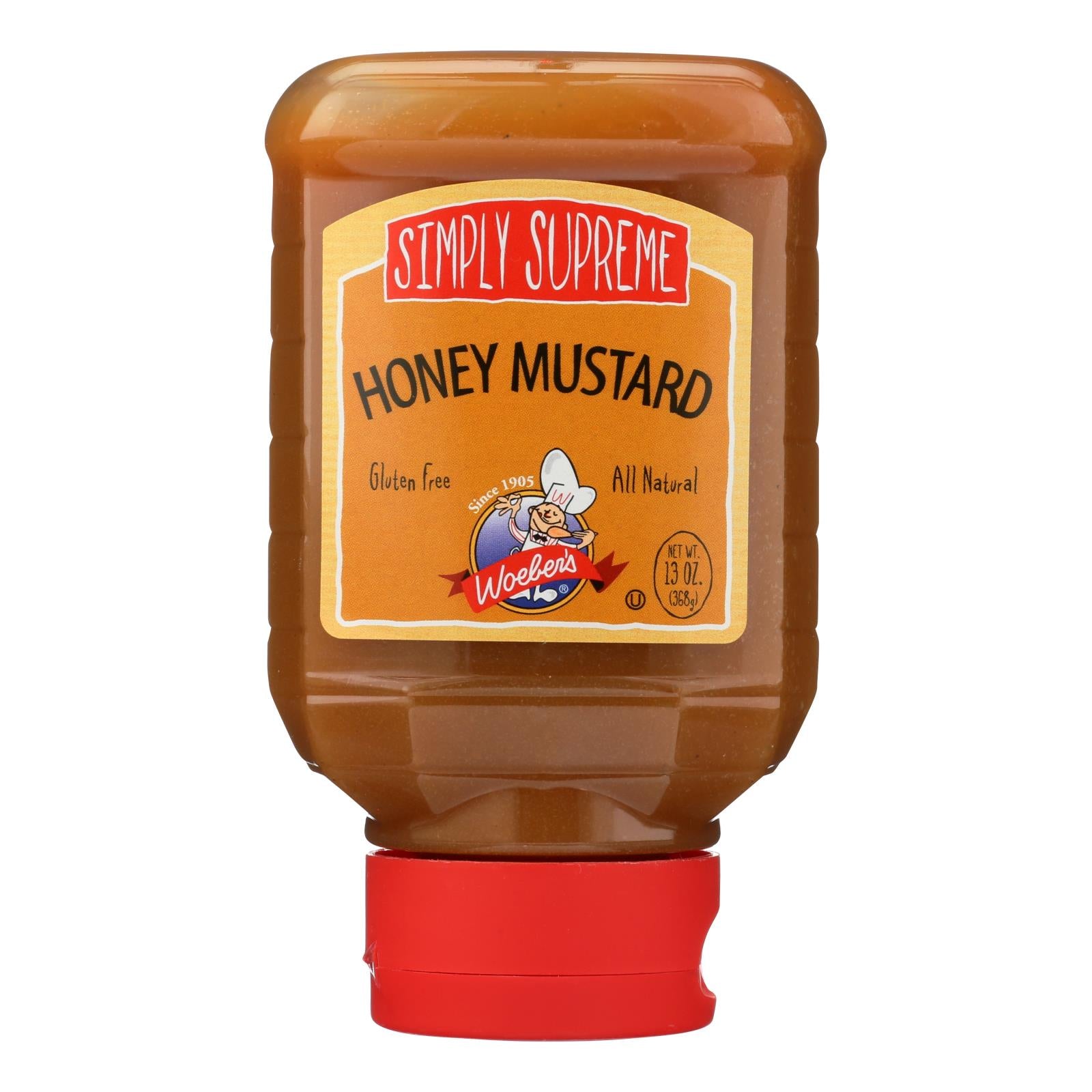 Woeber's Simply Supreme Honey Mustard - Case Of 6 - 13 Oz