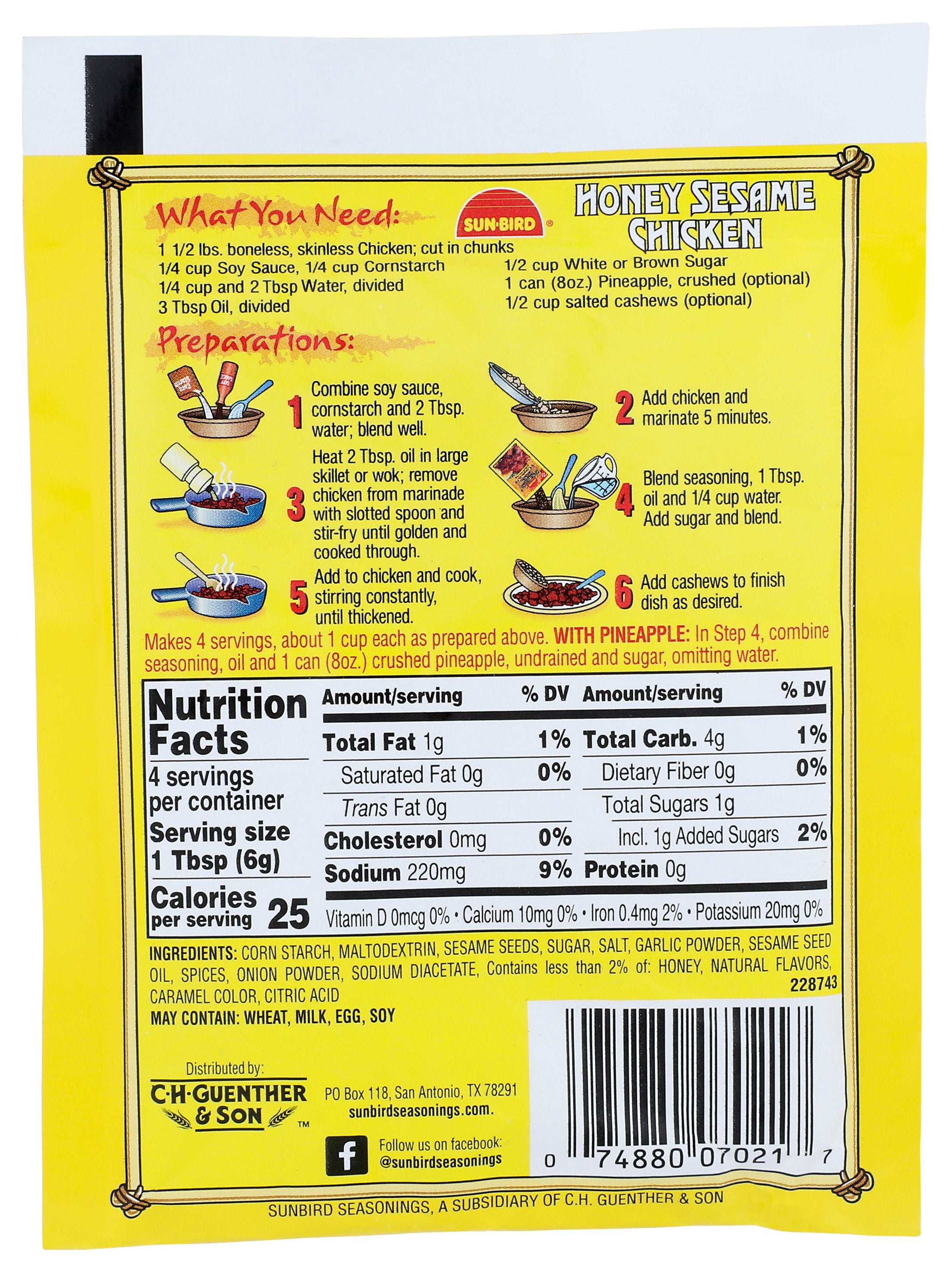 SUNBIRD MIX SAUCE HNY SSME CHKN - Case of 24