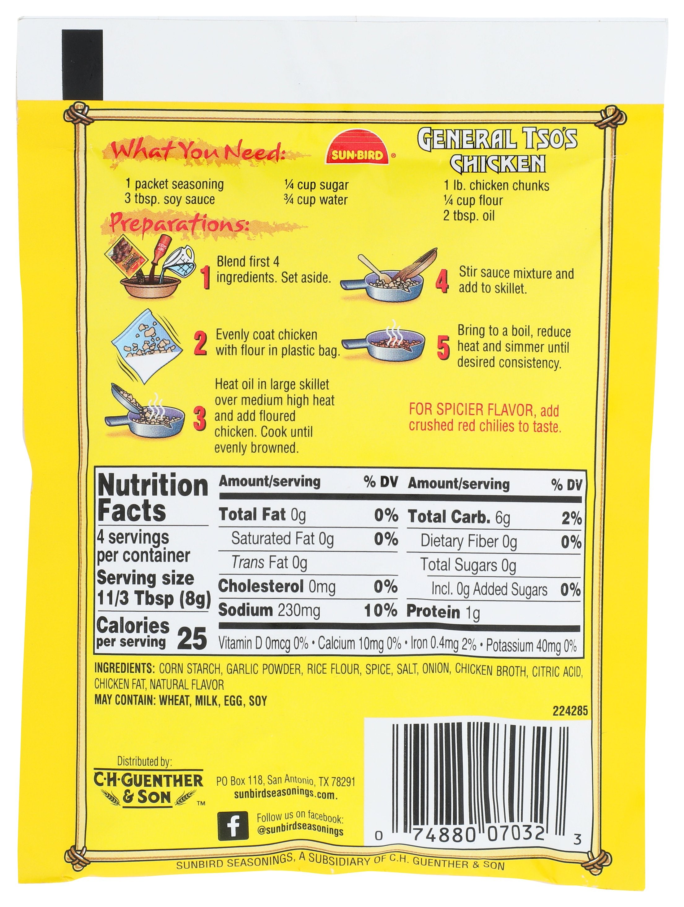 SUNBIRD MIX SSNNG GENERAL TSO CHKN - Case of 24