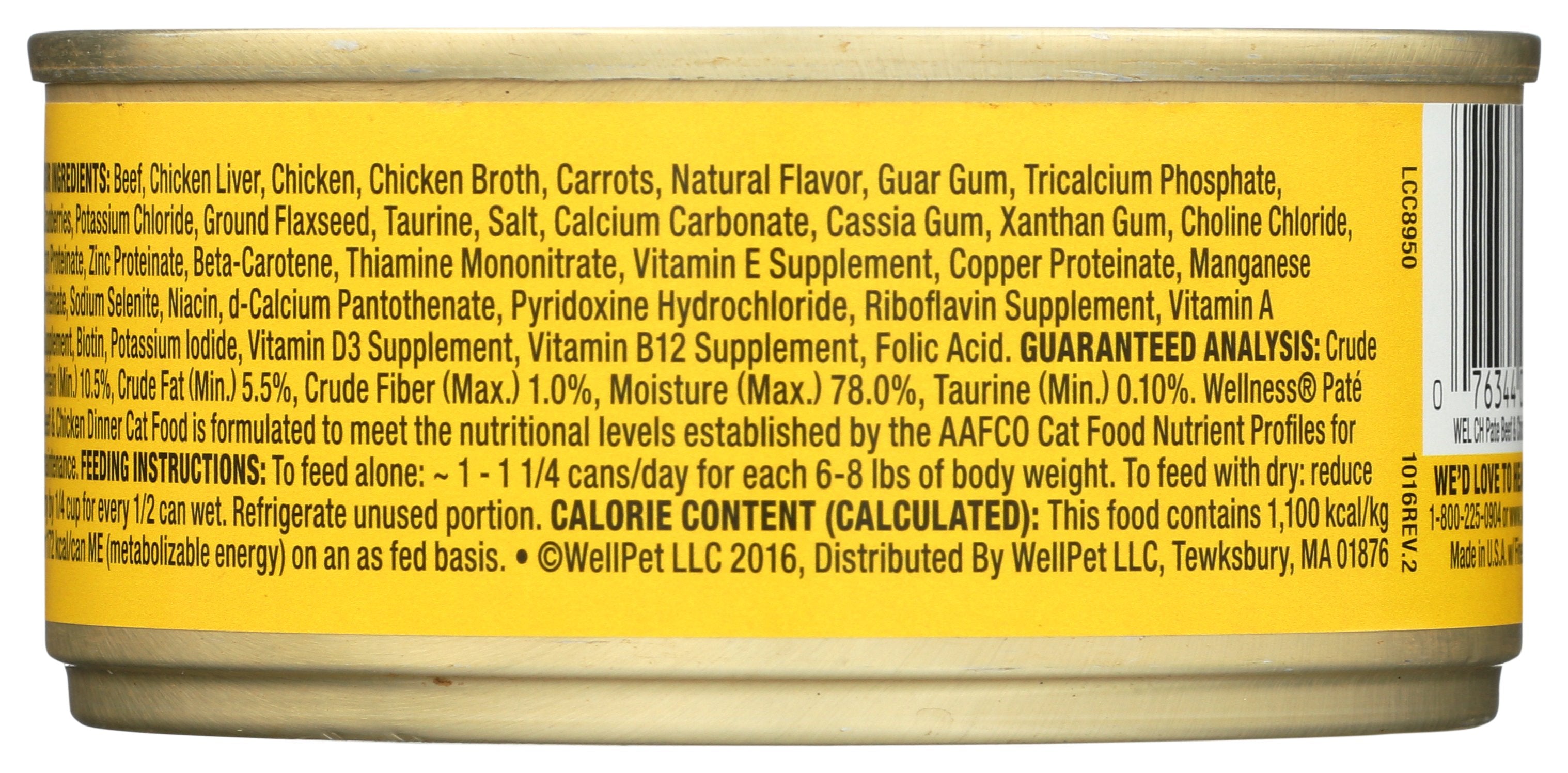 WELLNESS CAT FOOD BEEF & CHKN