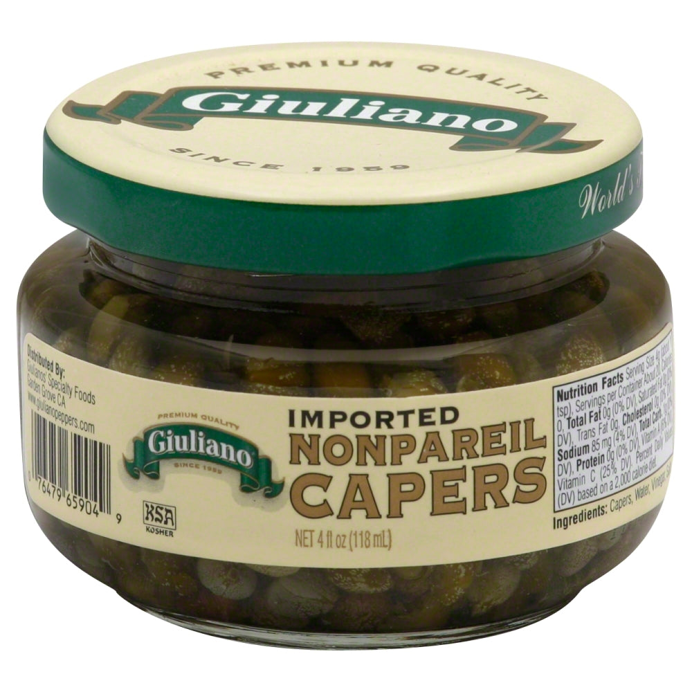 Giulianos Imported Nonpareil Capers - Case of 12 - 4 fl oz