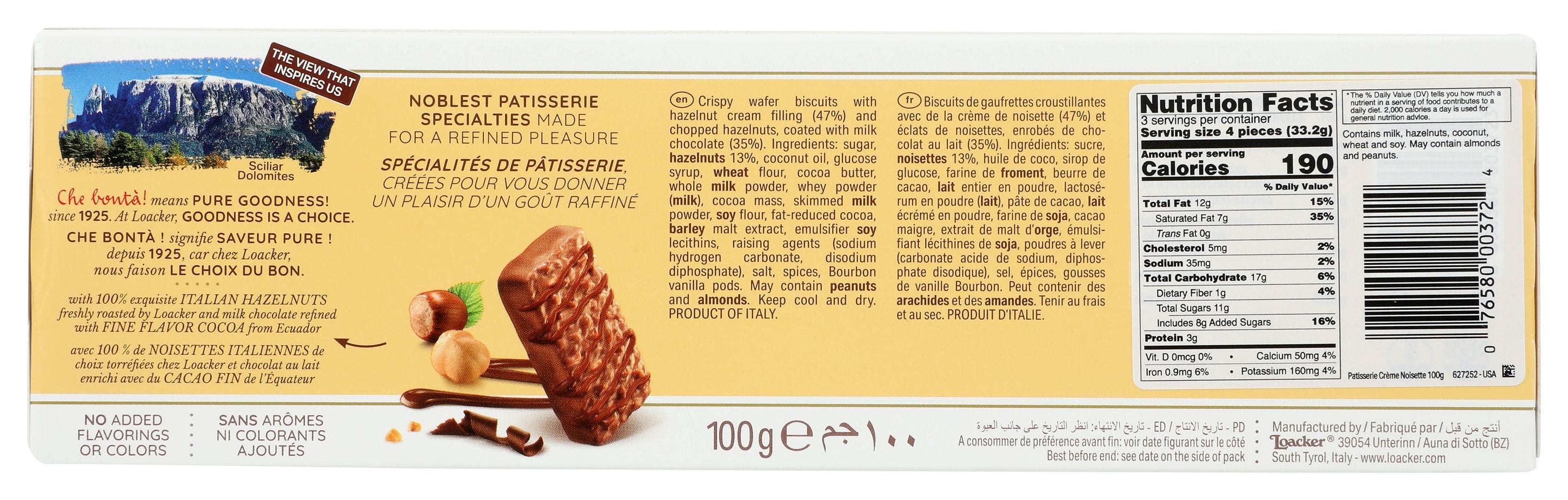 LOACKER COOKIE PSTCCRIA NOISTTE 100G - Case of 12