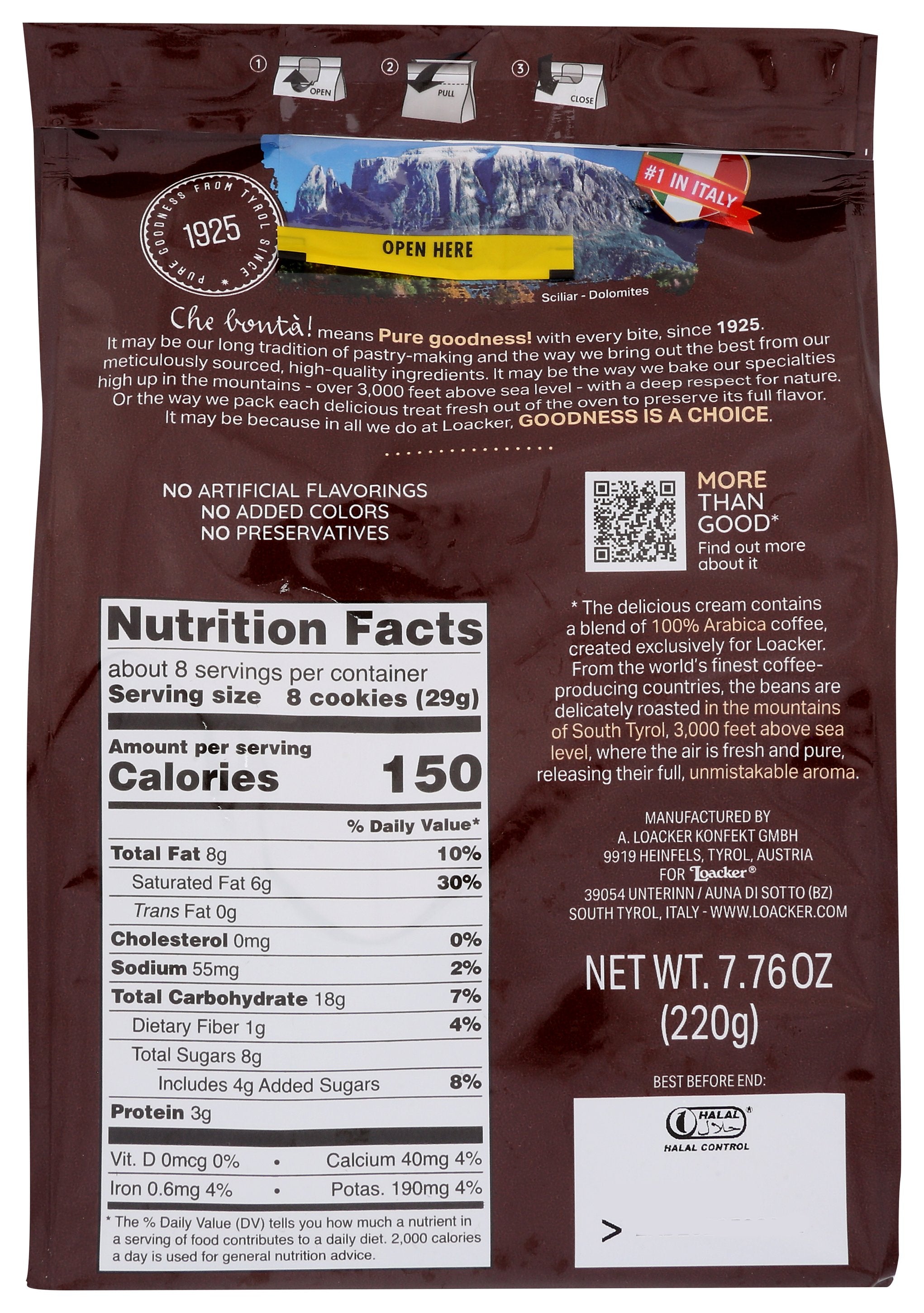 LOACKER WAFER QUDRTNI ESPRSSO 220G - Case of 6