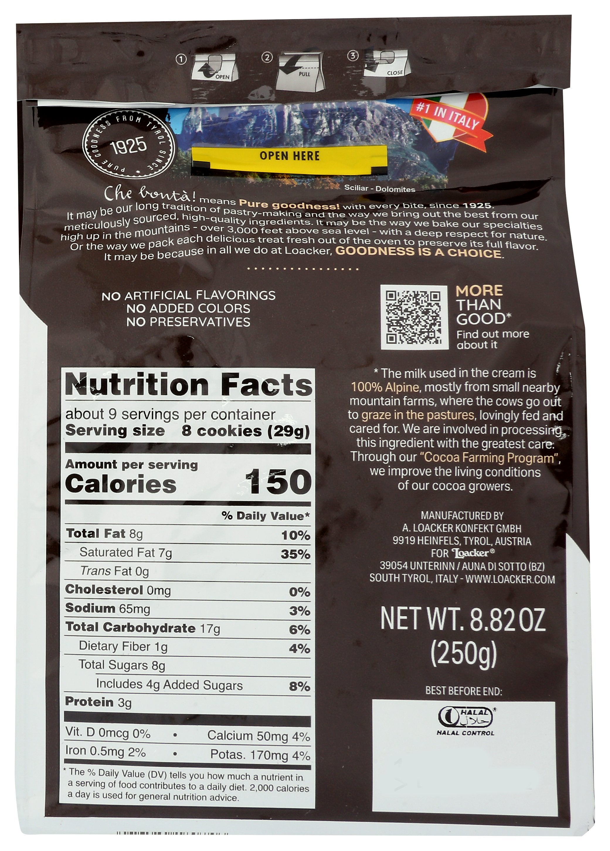 LOACKER QUADRATINI COCOA & MILK - Case of 6