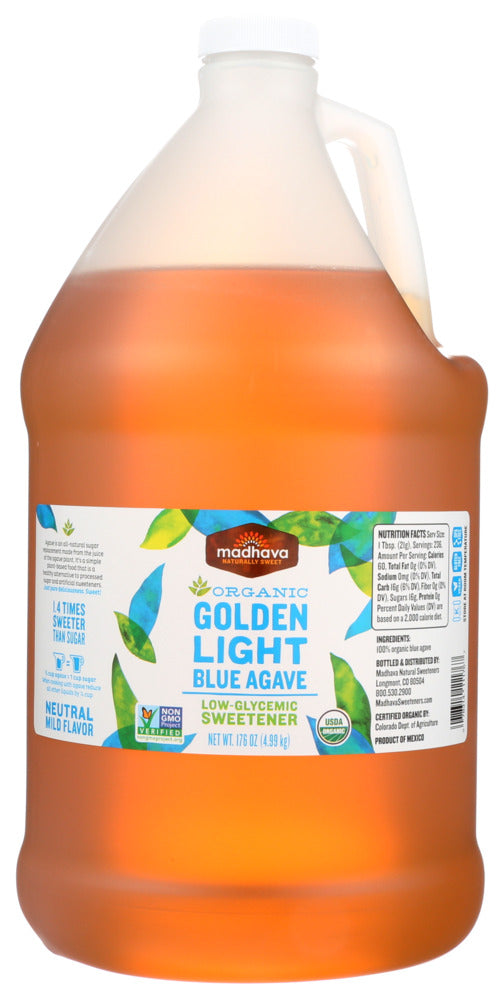 Madhav Organic Golden Light Blue Agave - Case of 1 - 176 OZ