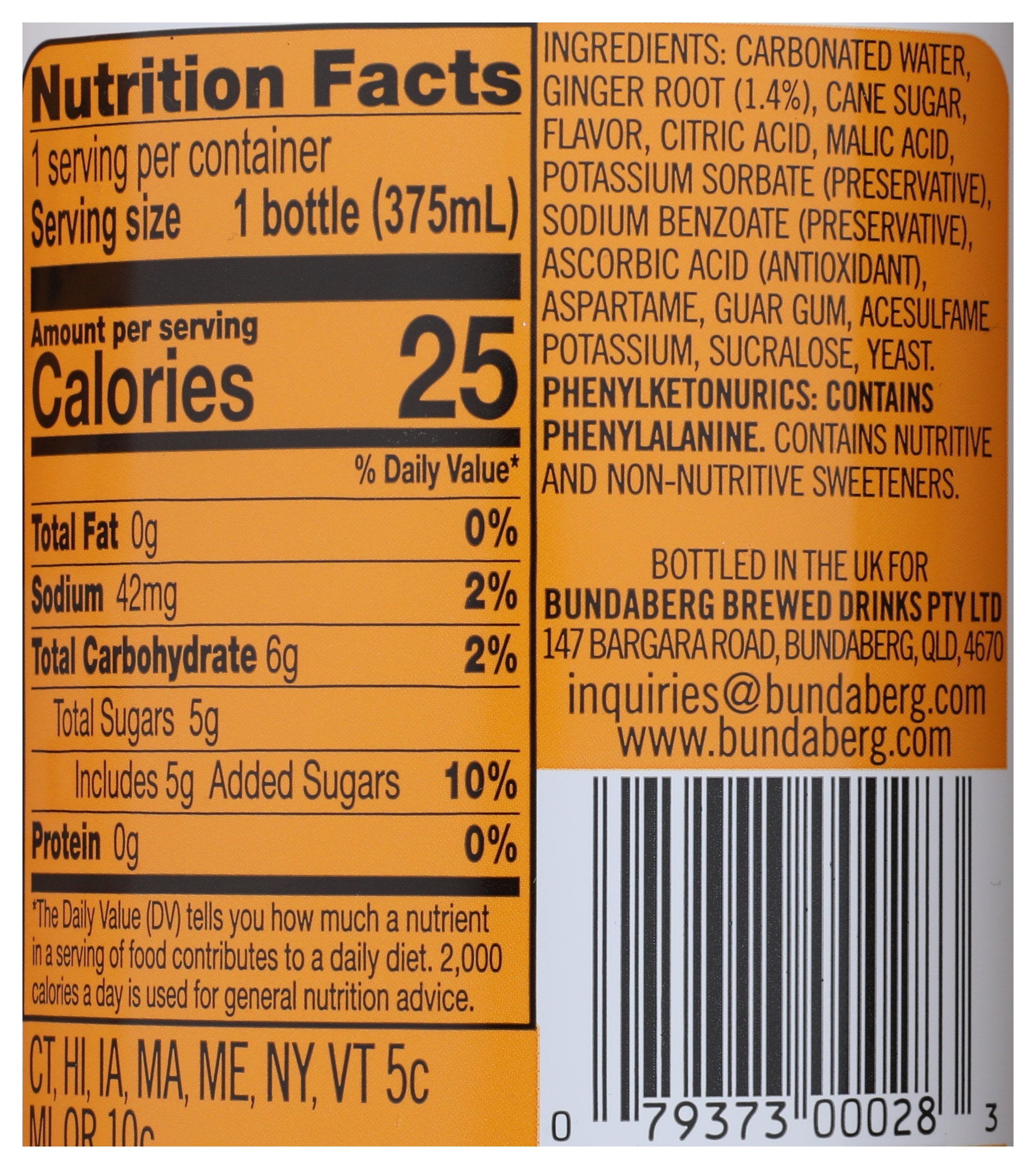 BUNDABERG SODA GNGR BEER DIET 4PK - Case of 6
