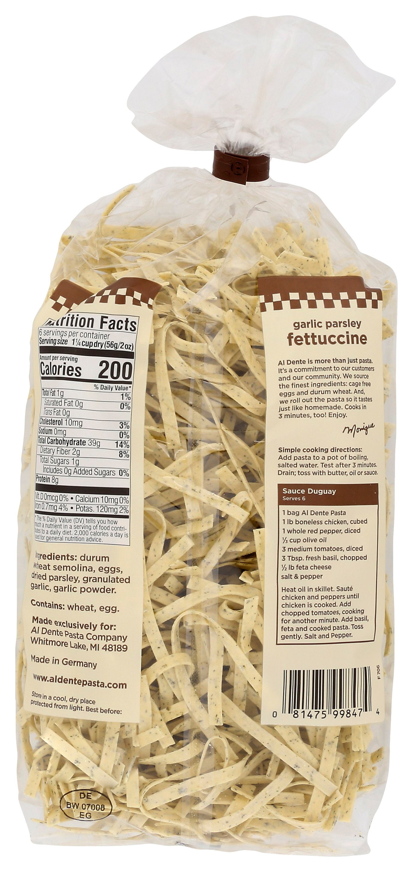 AL DENTE PASTA FTTCCNE GARLIC PARSLEY - Case of 6