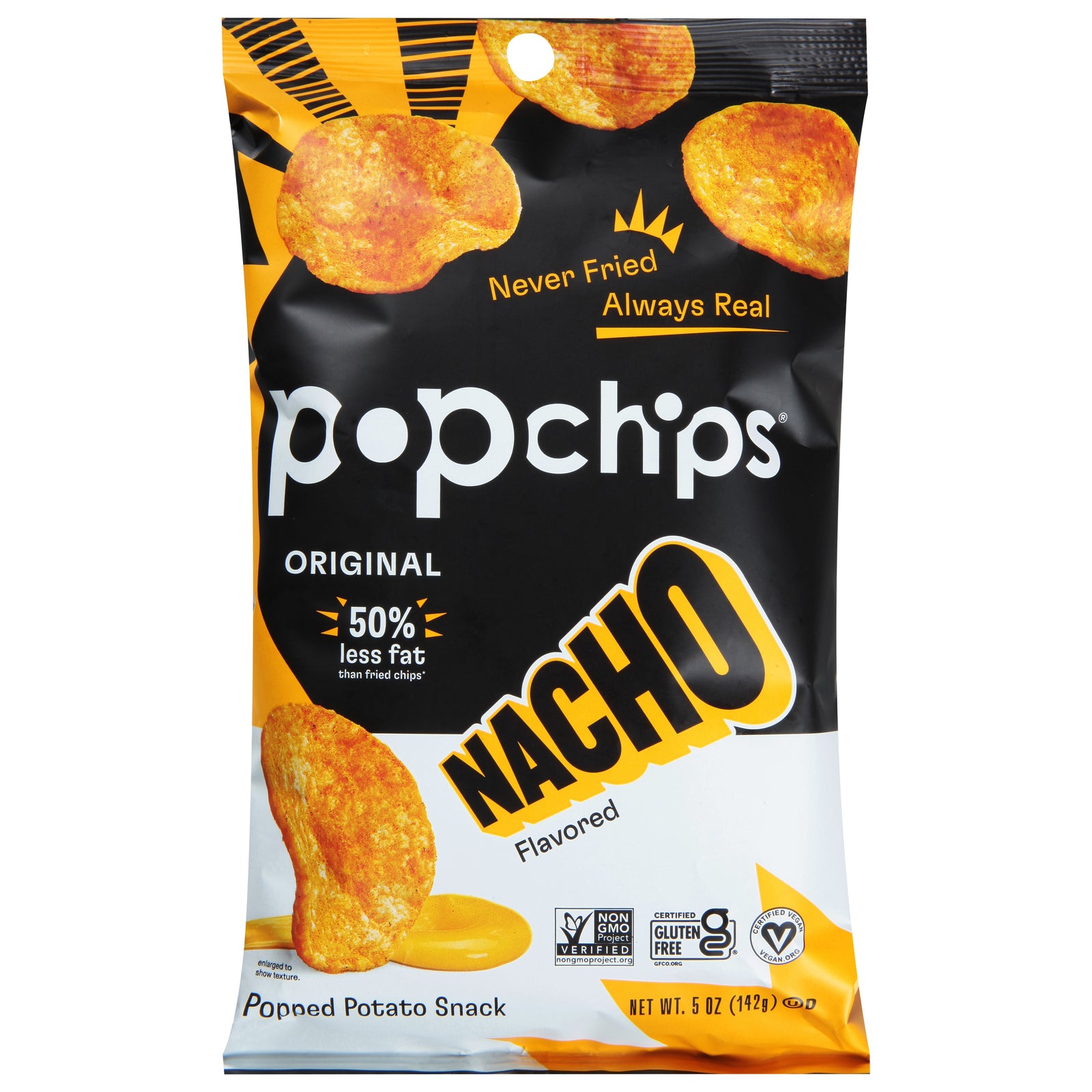 Popchips - Potato Chip Nacho - CS of 12-5 OZ