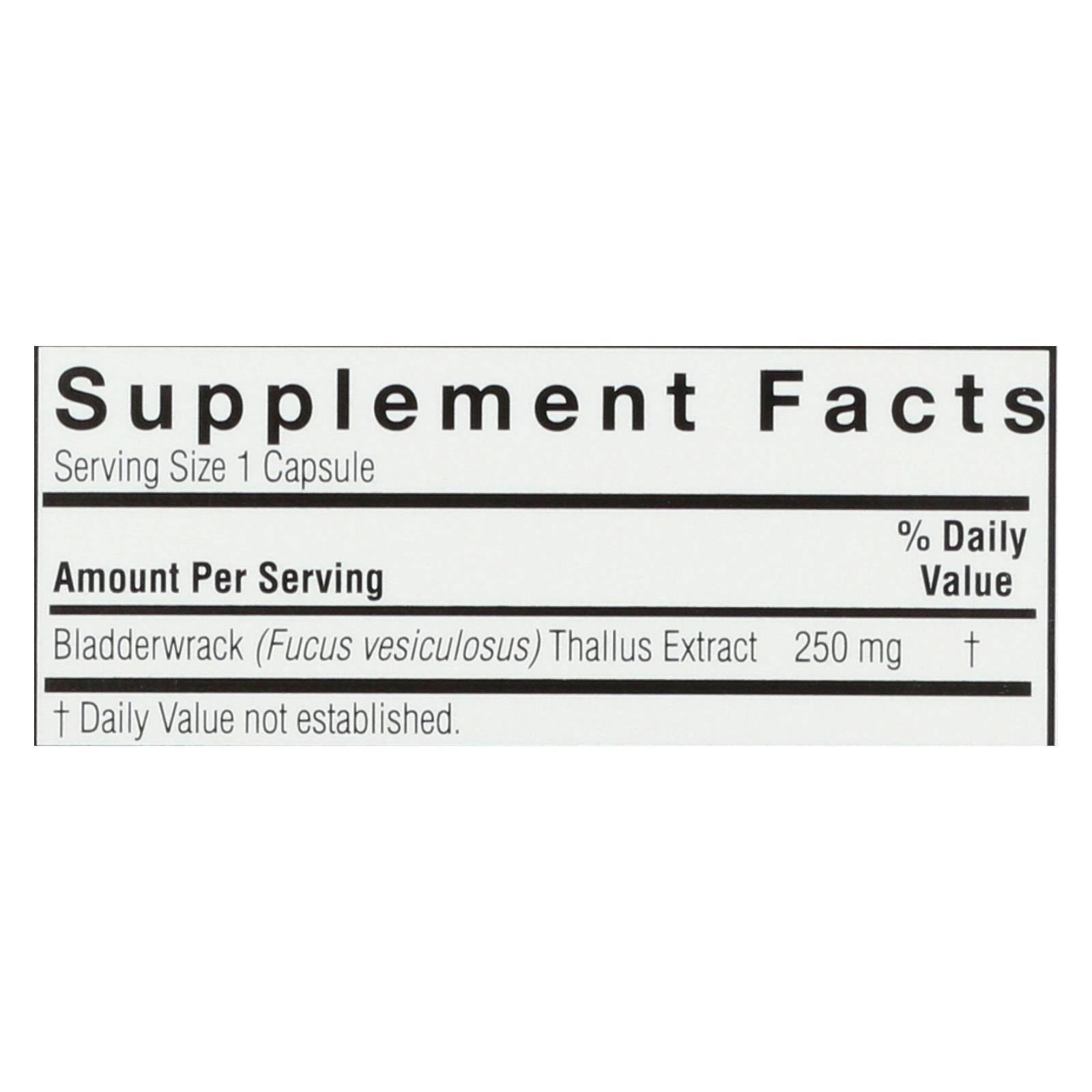Nature's Answer Bladderwrack Thallus - 90 Veg Capsules