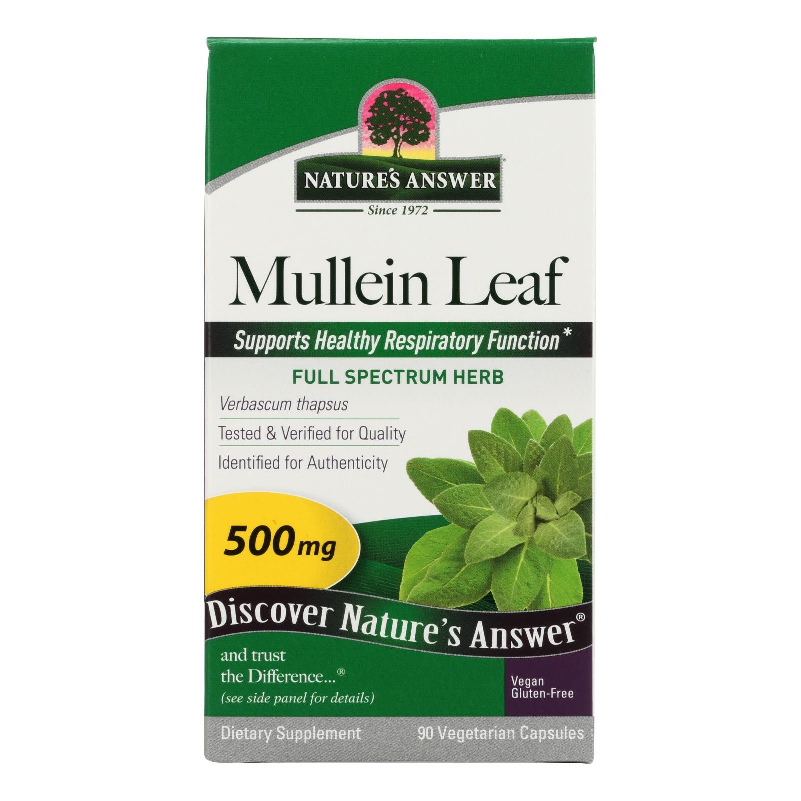 Nature's Answer Mullein Leaf Supplement - 90 Softgels