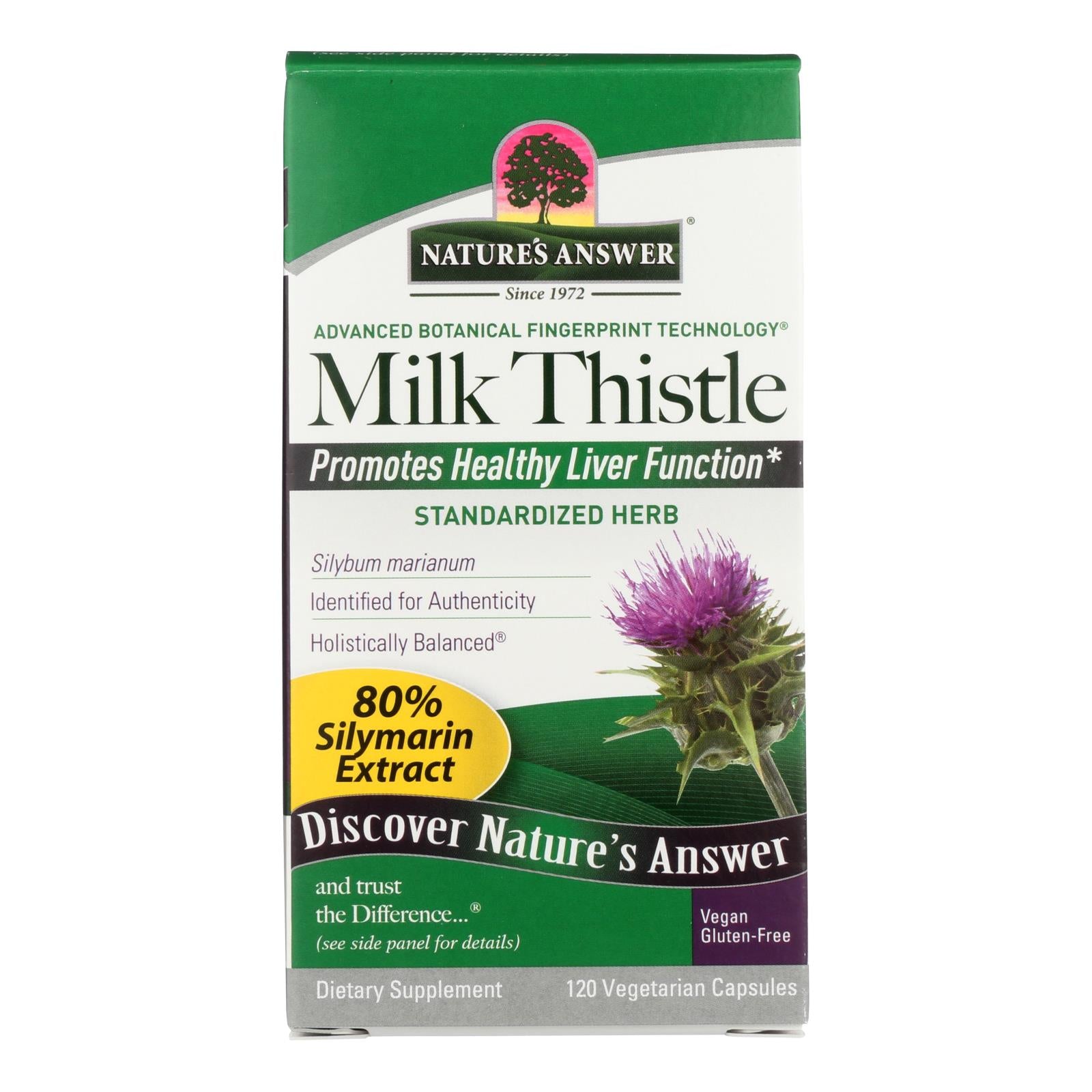 Nature's Answer Milk Thistle Extract - 120 Veg Capsules
