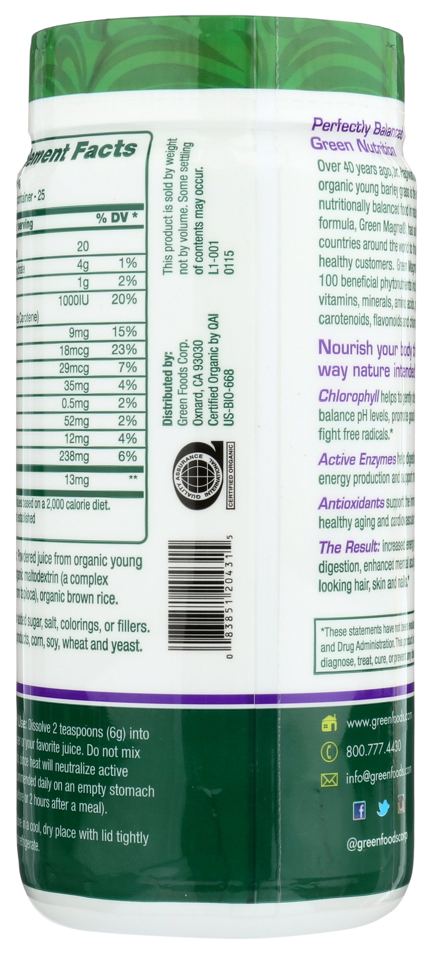 GREEN FOODS GREEN MAGMA USA - Case of 3