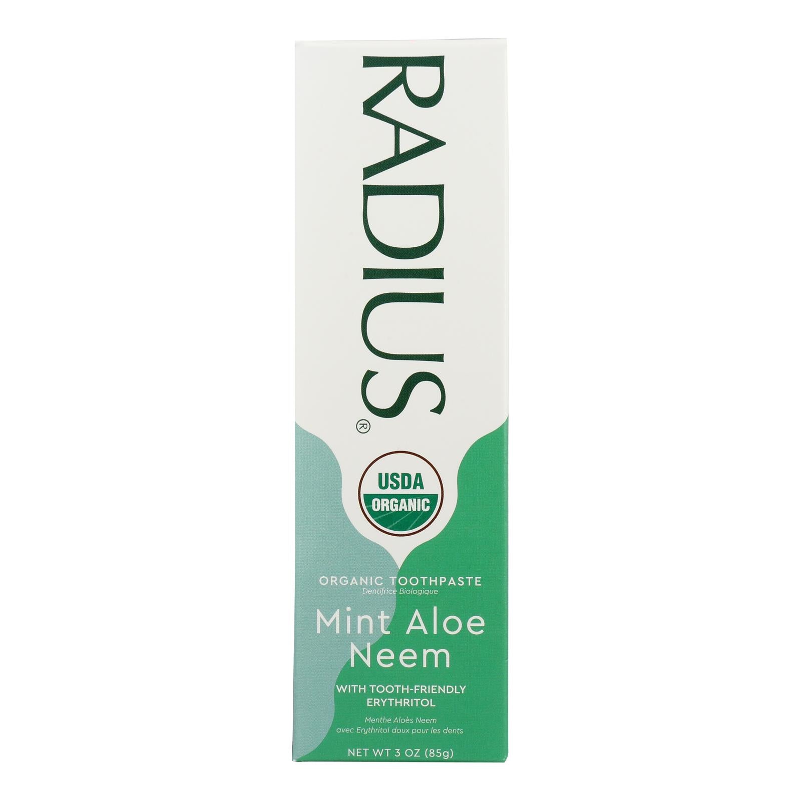 Radius Whitening Mint Aloe Neem Toothpaste - 1 Each - 3 Oz