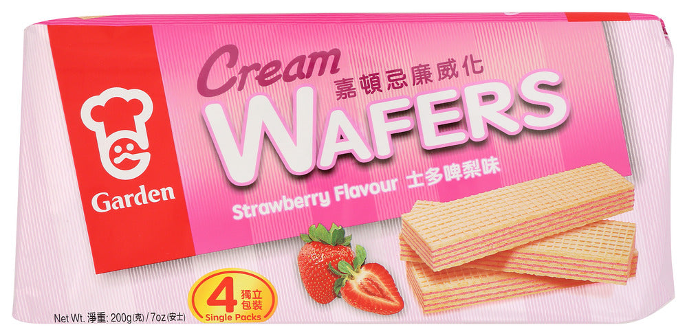 Garden Cream Wafers Strawberry - Case of 8 - 7 oz
