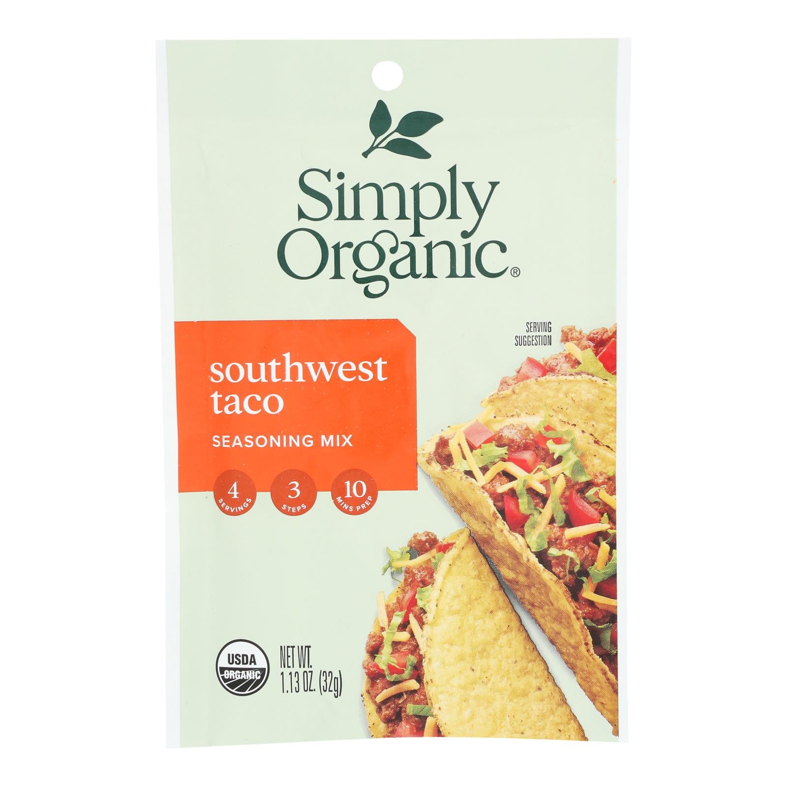 Simply Organic Mild Taco Seasoning Mix - Case Of 12 - 1.13 Oz.