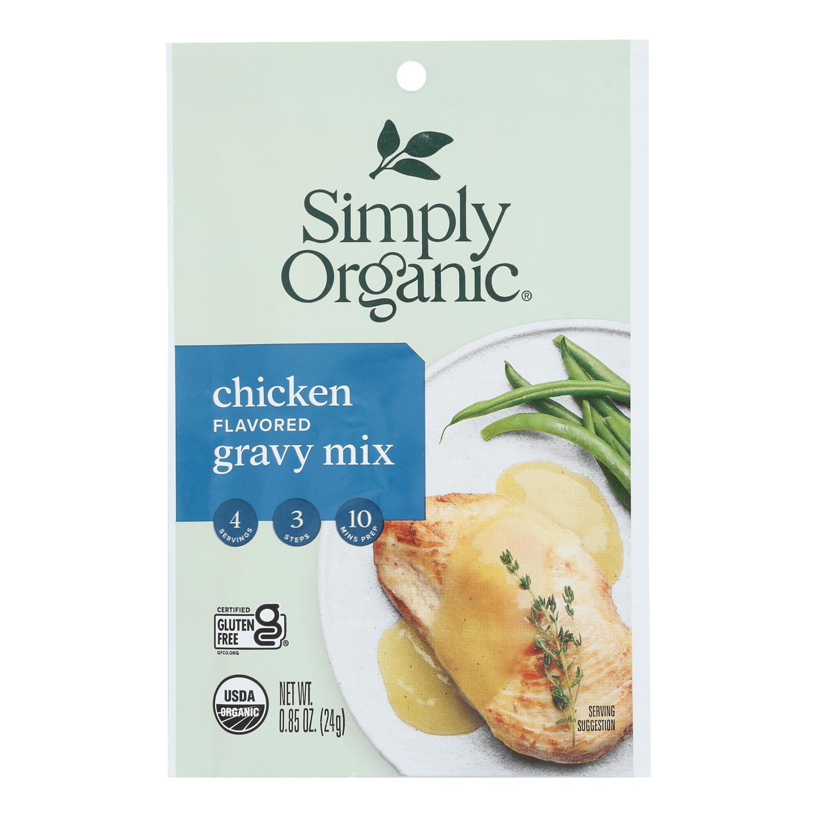 Simply Organic Seasoning Mix - Roasted Chicken Gravy - Case Of 12 - 0.85 Oz.