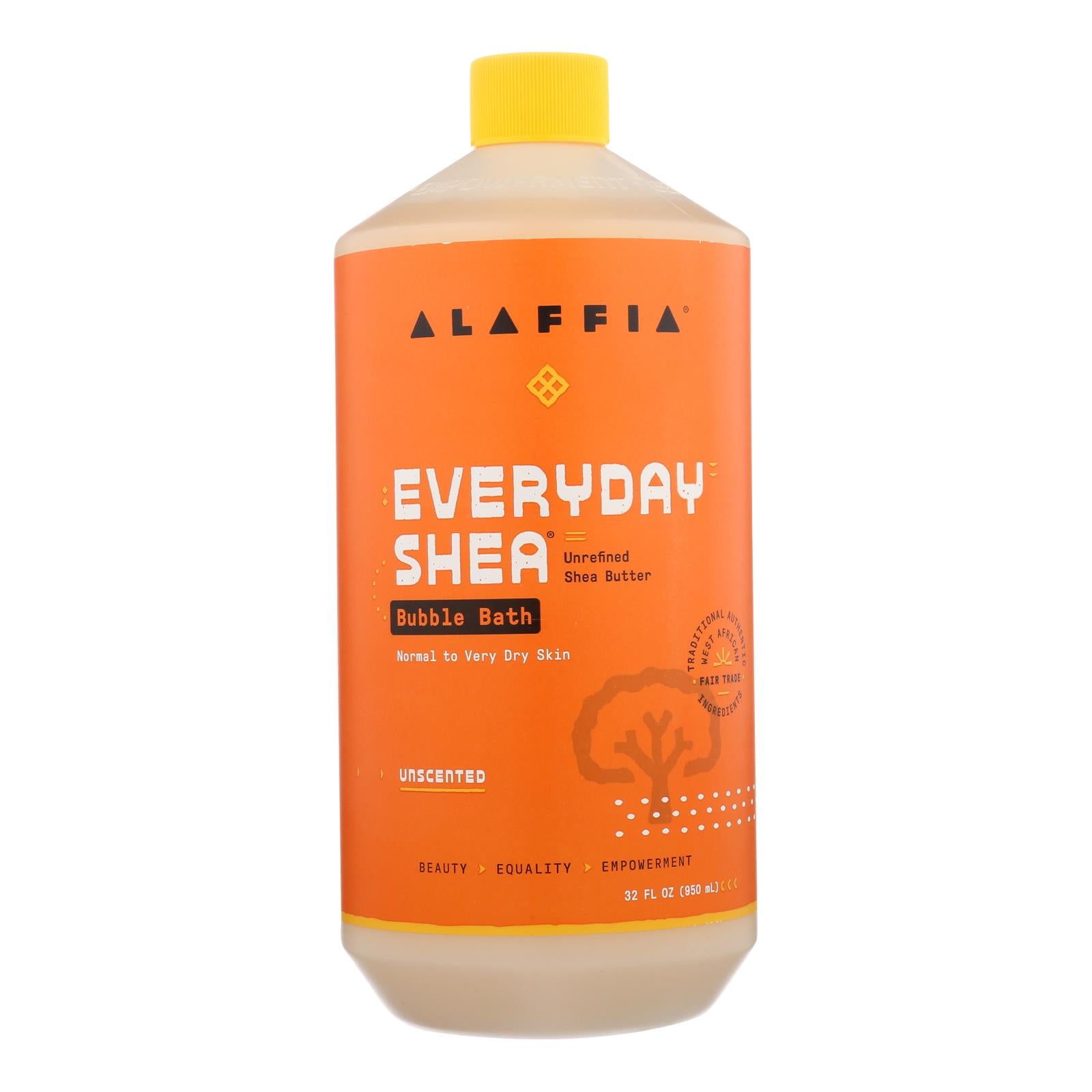 Alaffia Everyday Shea Moisturizing Unscented Bubble Bath - 1 Each - 32 Fz
