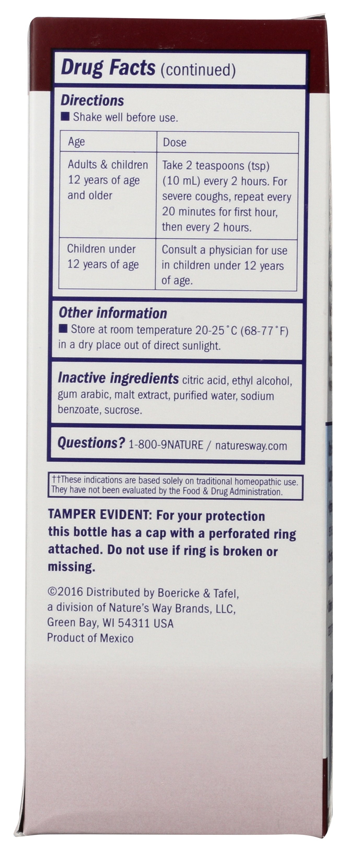 NATURES WAY B&T SYRUPCOUGH & BRNCHL 8OZ DT - Case of 3
