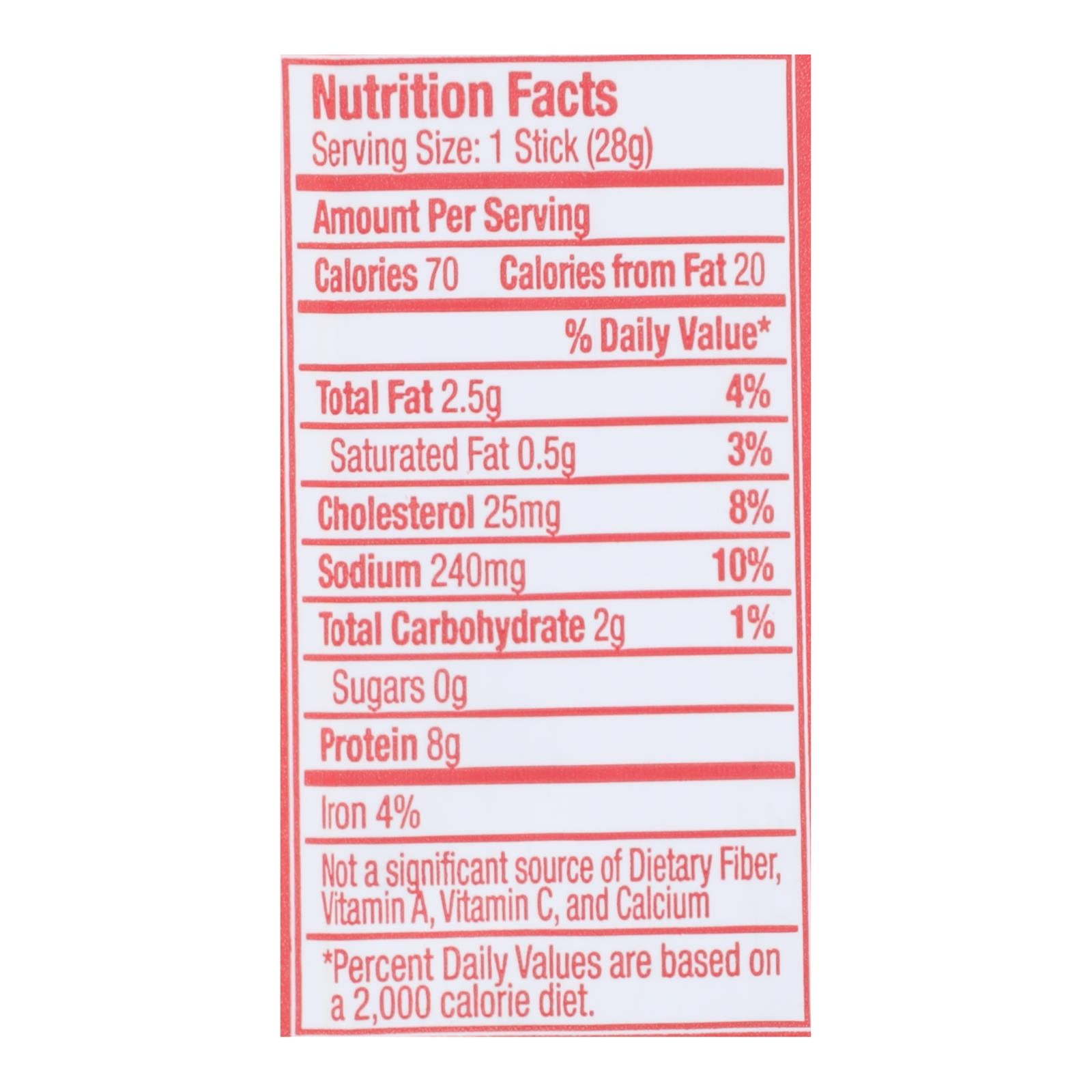 Vermont Smoke And Cure Realsticks - Turkey Pepperoni - 1 Oz - Case Of 24