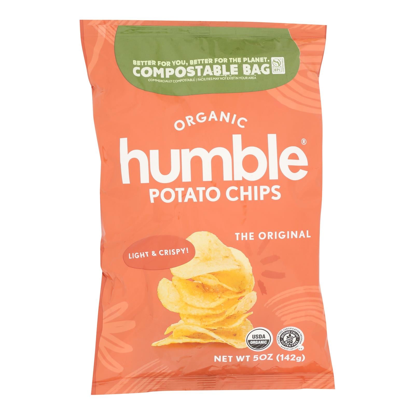 Humble Potato Chips - Chips Potato Original - Case of 12-5 OZ
